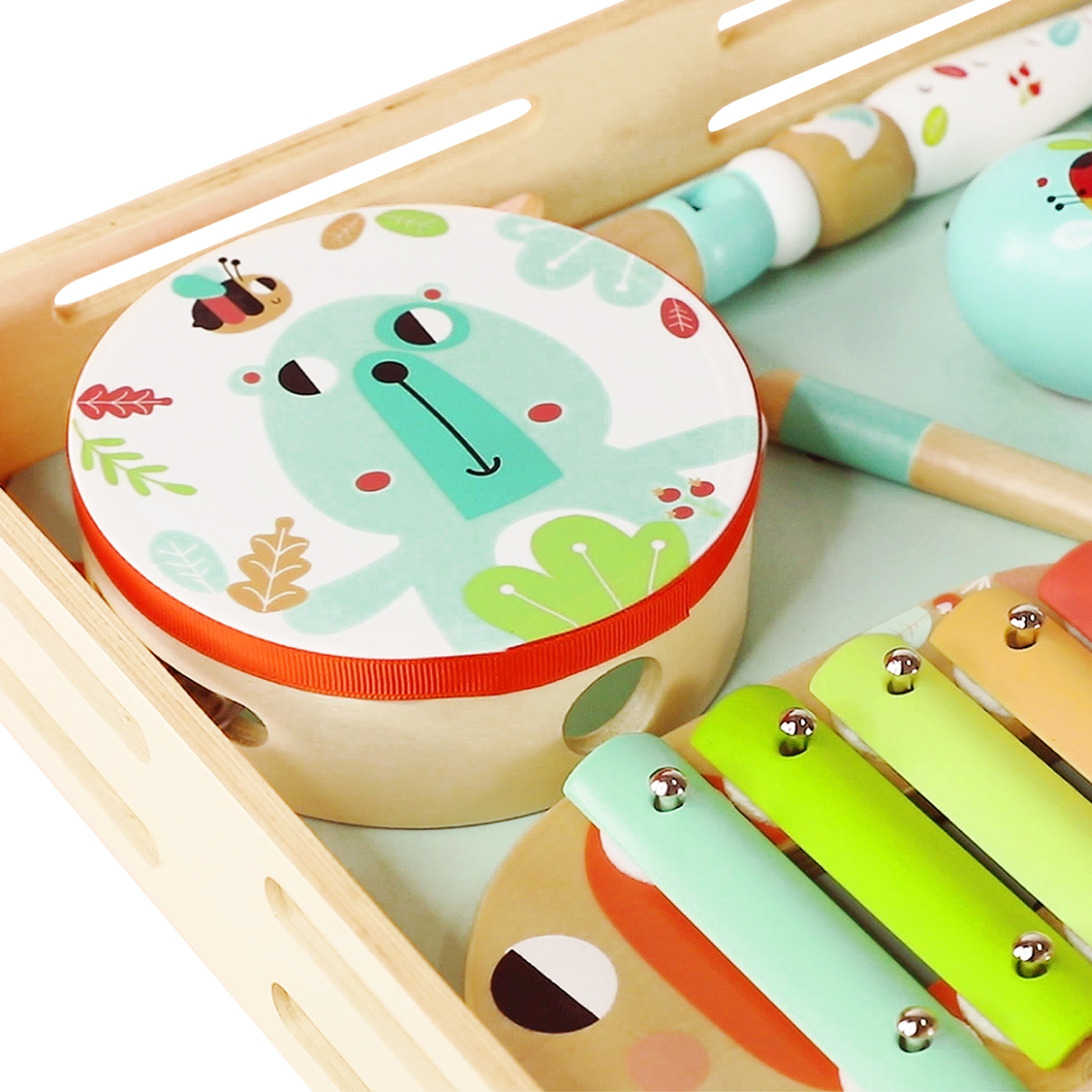 TOOKYLAND Ensemble d'Instruments de Musique - 6pcs - Percussions et Flûte à Bec, 18 mois +