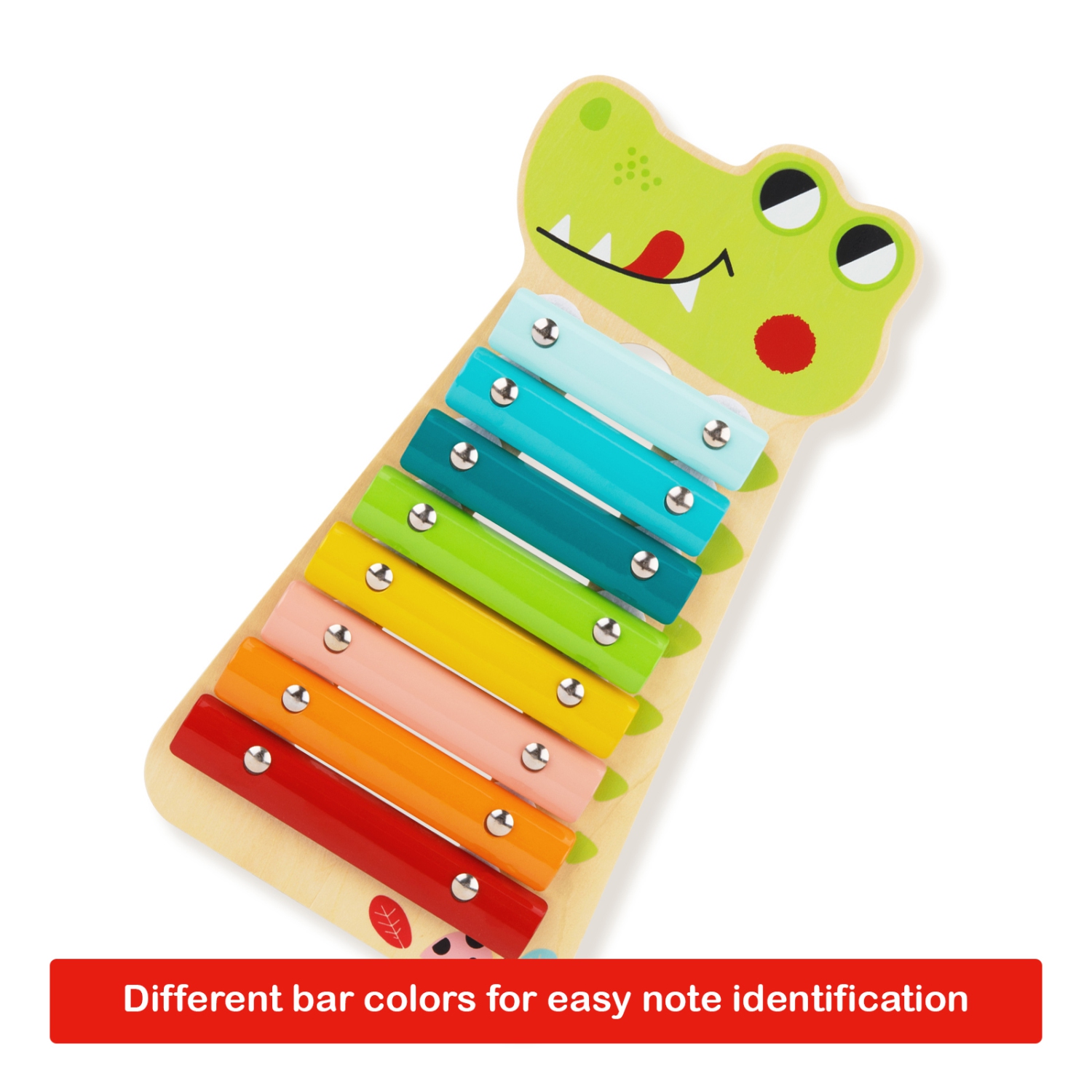 TOOKYLAND Xylophone en Forme d'Alligator - Instrument de Musique pour Enfants, 18 Mois et +