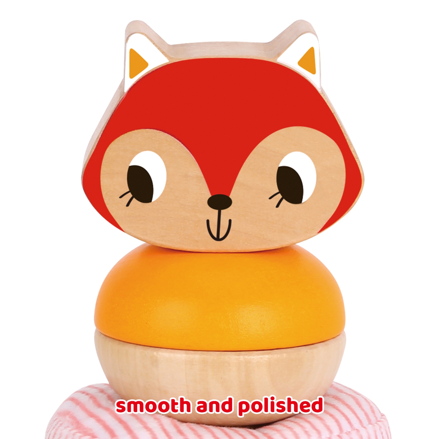 TOOKYLAND Renard Culbuto à Empiler - 7pcs - Jouet Empilable Oscillant en Bois et Tissus, 12m+