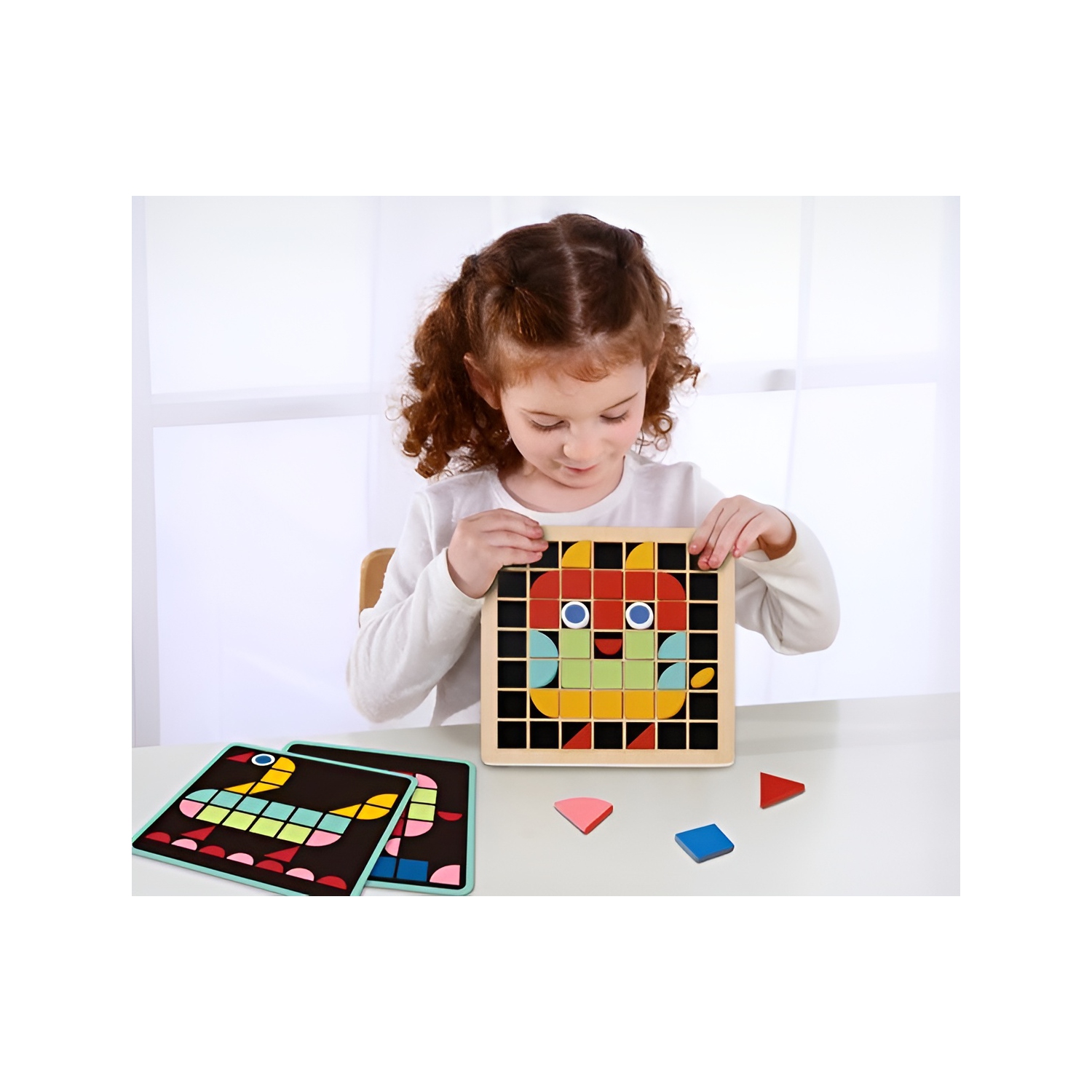 TOOKYLAND Casse-Tête Mosaîque en Bois - 97pcs - Puzzle Pixel, Ages 3 ans et +