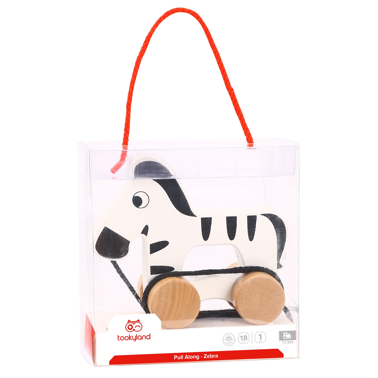 TOOKYLAND Jouet à Tirer en Bois - Zèbre, 18 Mois et +