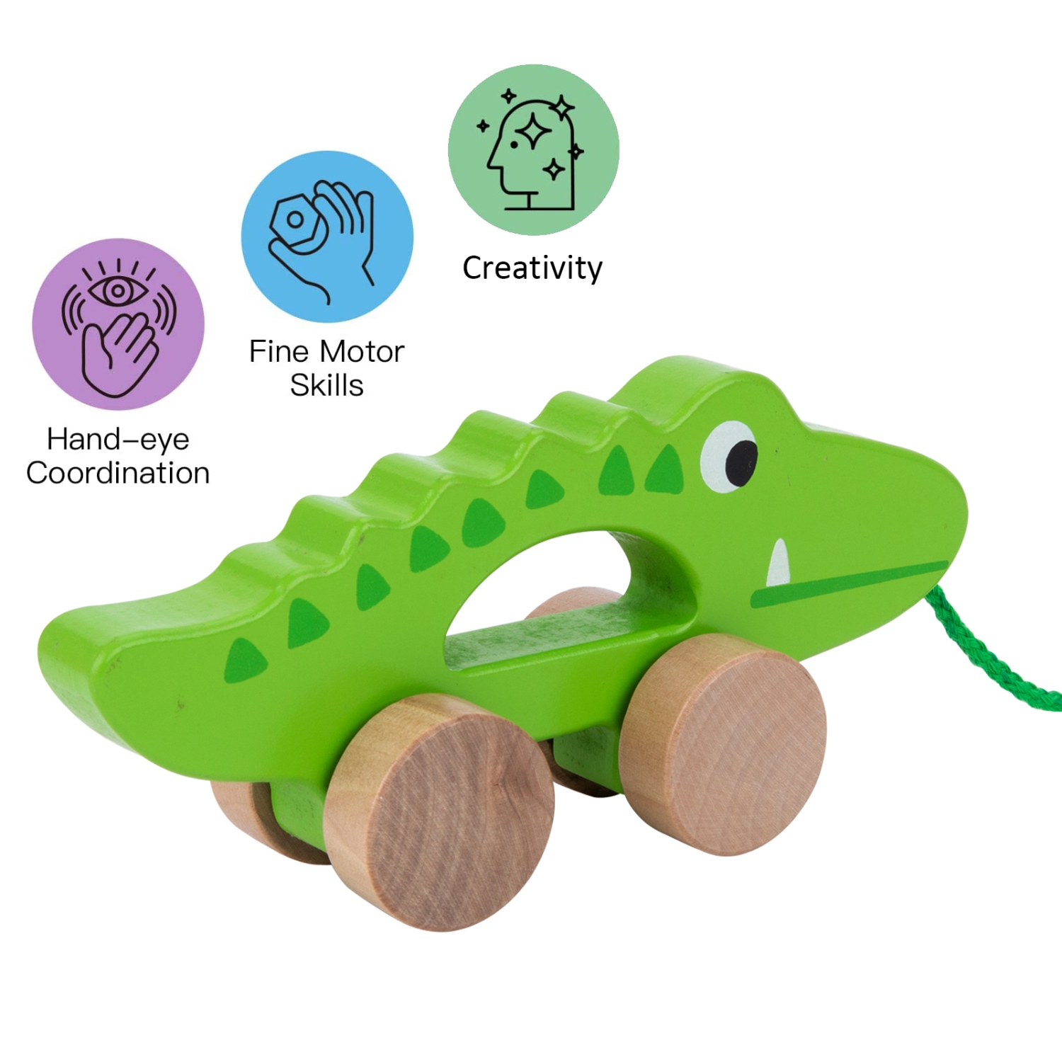 TOOKYLAND Jouet à Tirer en Bois - Crocodile, 18 Mois et +