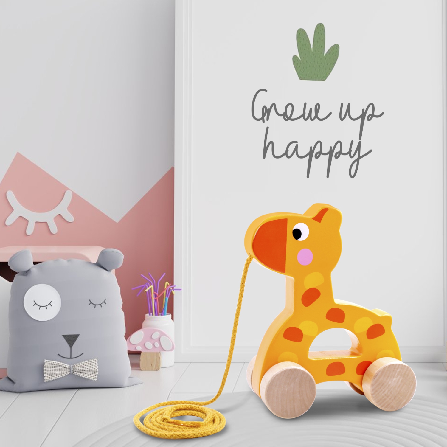 TOOKYLAND Jouet à Tirer en Bois - Girafe, 18 Mois et +