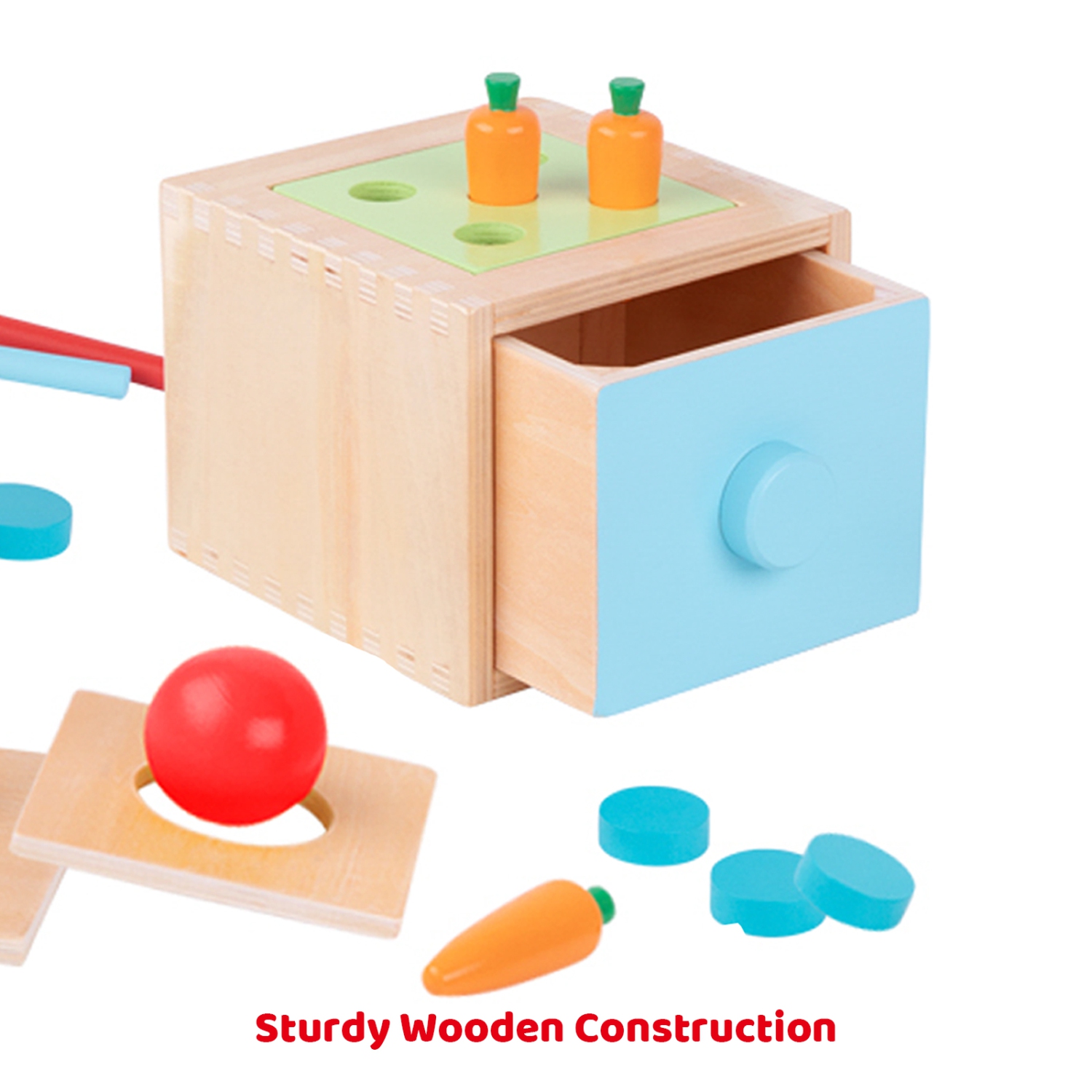 TOOKYLAND Cube Trieur de Formes en Bois - 25pcs - Boîte à Trier, Jouet Éducatif 4 en 1, 12 mois +