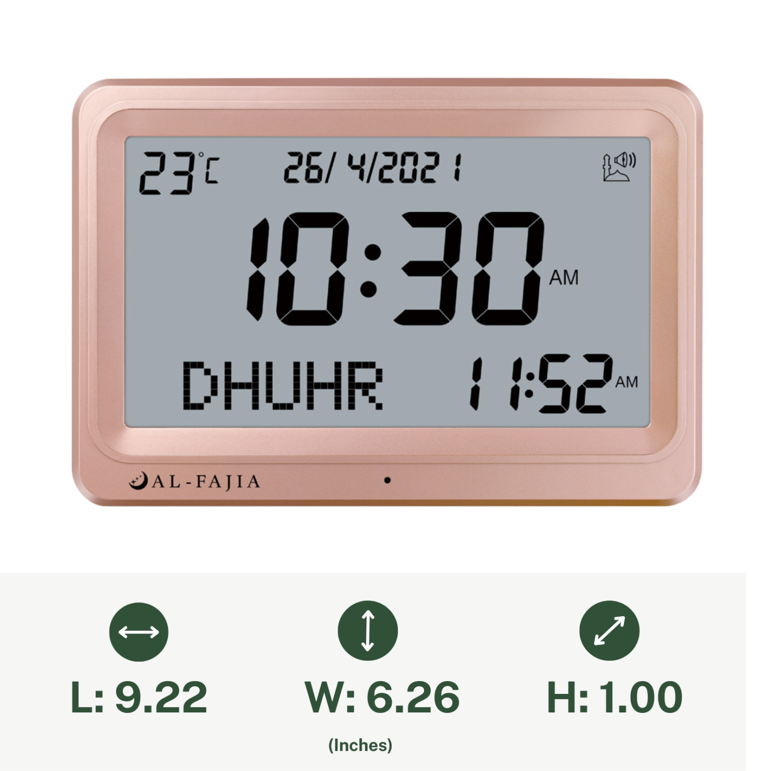 HORLOGE numérique murale/de bureau numérique 8 Azan Sounds d’AL-FAJia