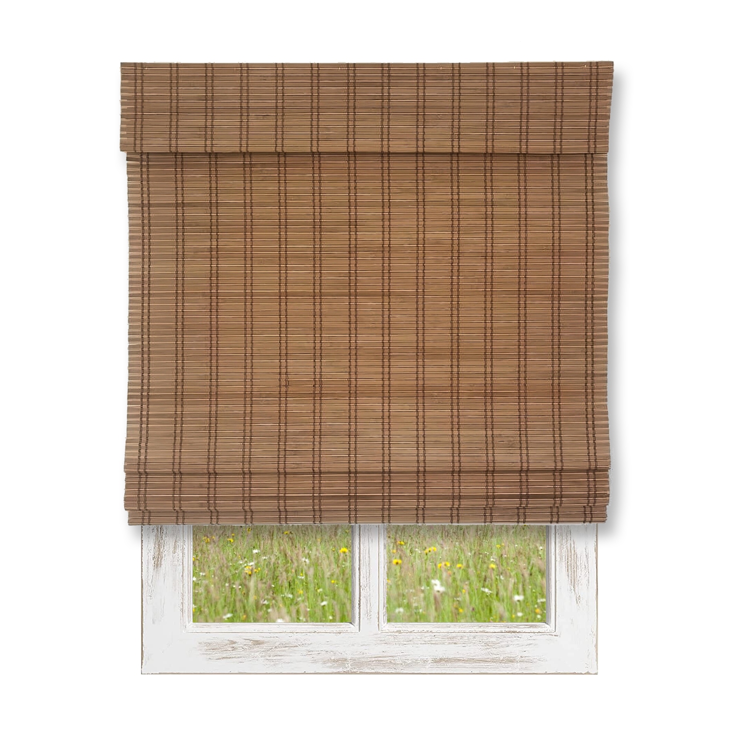 ITY International - Bamboo Window Roman Shade, Cordless, 72" x 72", Brown