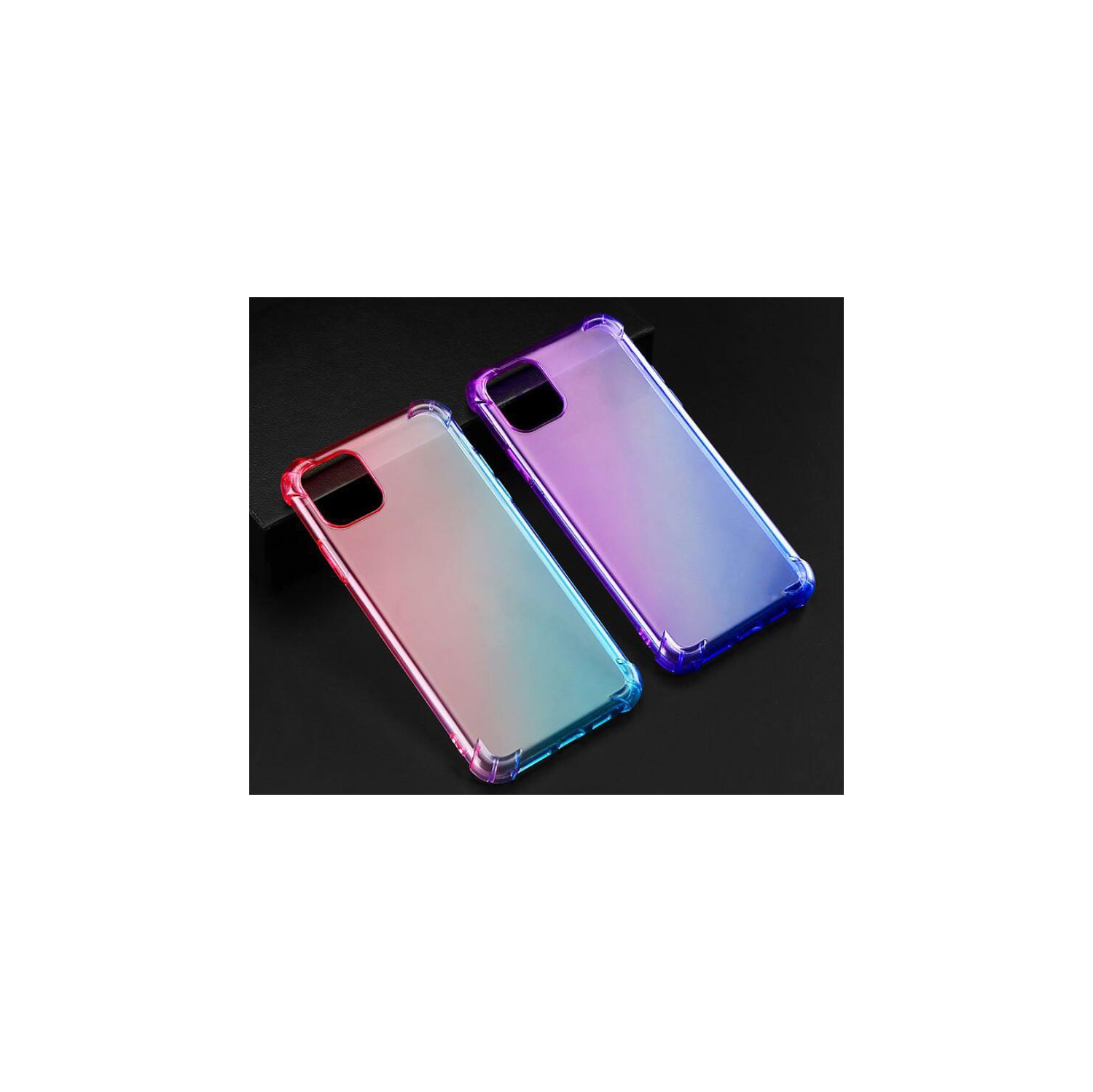 Pour Apple iPhone 12/12 Pro Arc-en-ciel, étui rigide, arrière souple et mince