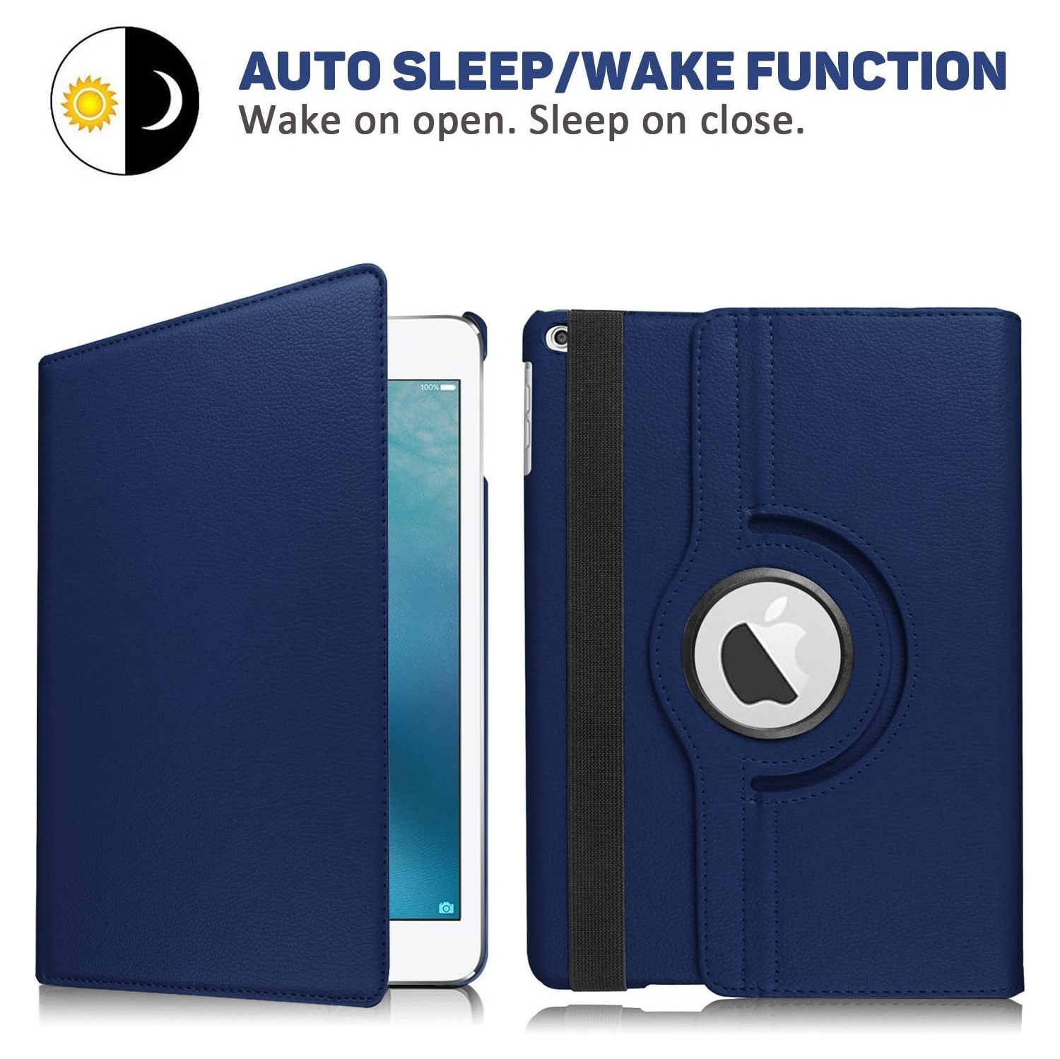 SupeRShield- Apple iPad Air 1 Case 360 Degree Rotating Stand Shockproof Leather Folding Smart Air1 Cover