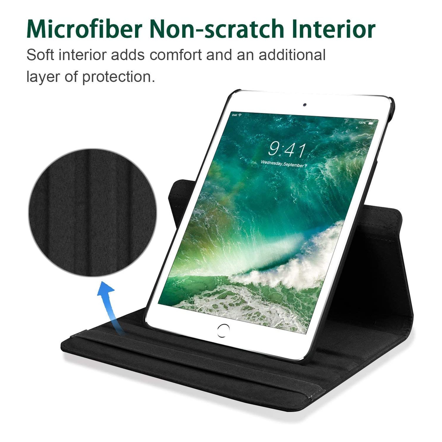 SupeRShield- Apple iPad Air 1 Case 360 Degree Rotating Stand Shockproof Leather Folding Smart Air1 Cover