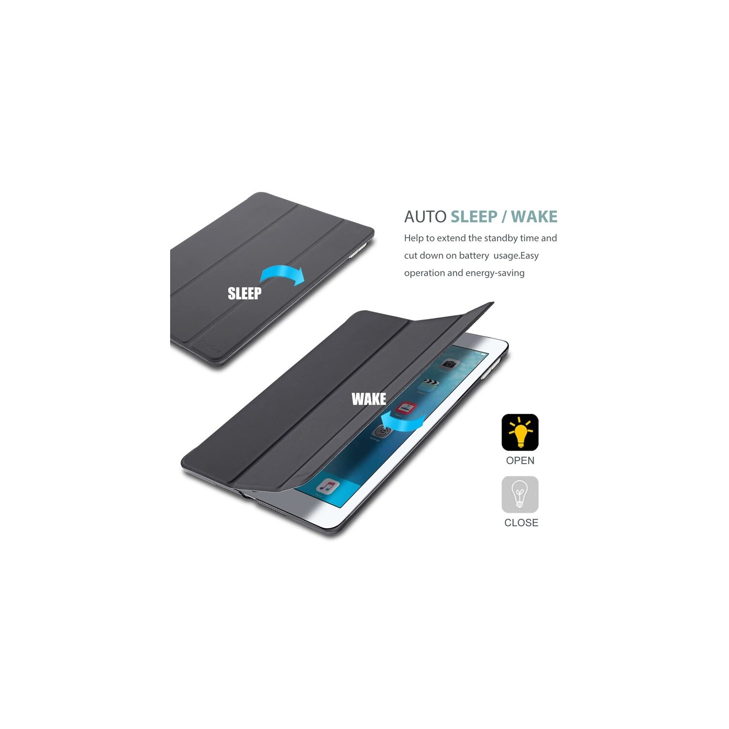 SupeRShield- Apple iPad Air 1 Case 360 Degree Rotating Stand Shockproof Leather Folding Smart Air1 Cover