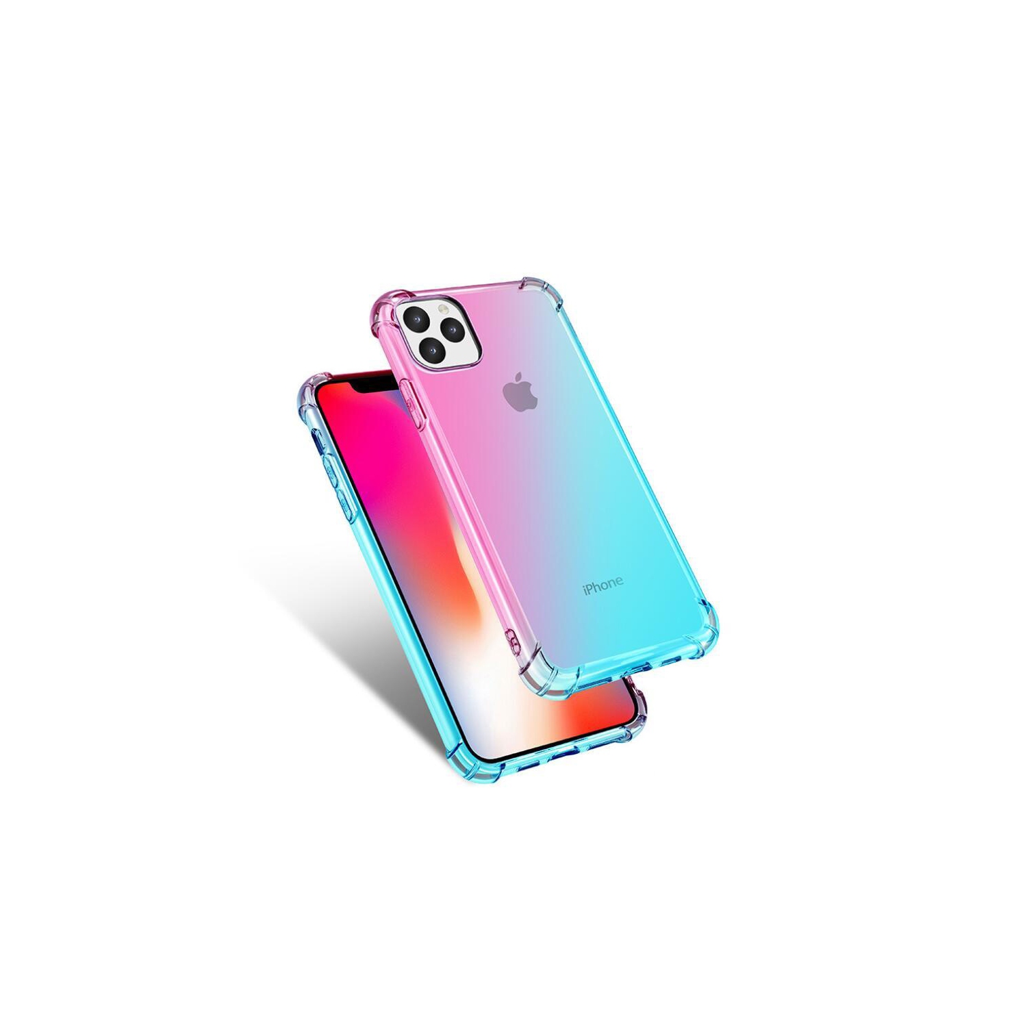 For Apple iPhone 12 / 12 Pro Rainbow Clear Case Heavy Duty Soft Slim Phone Back Cover