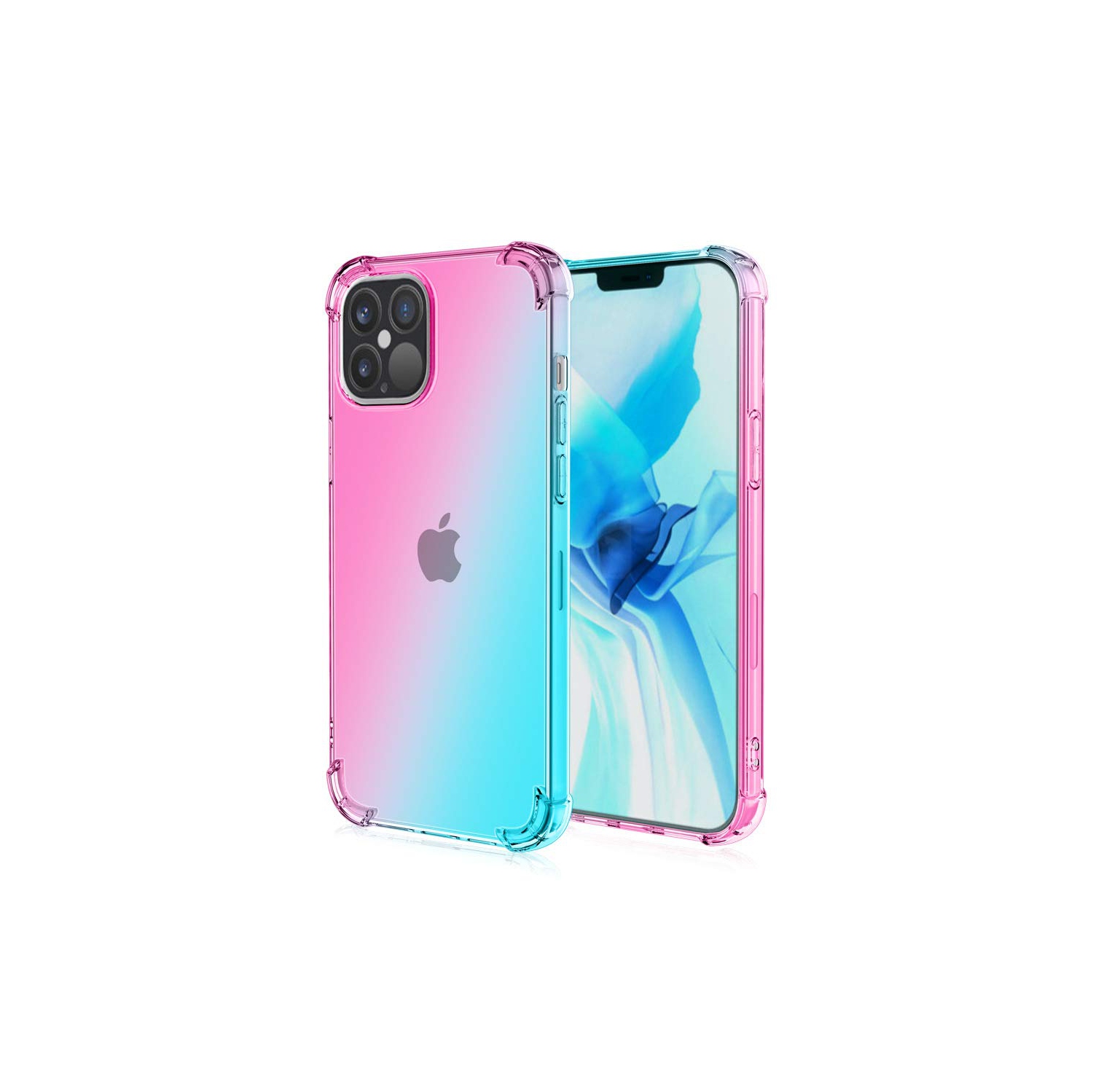 For Apple iPhone 12 / 12 Pro Rainbow Clear Case Heavy Duty Soft Slim Phone Back Cover