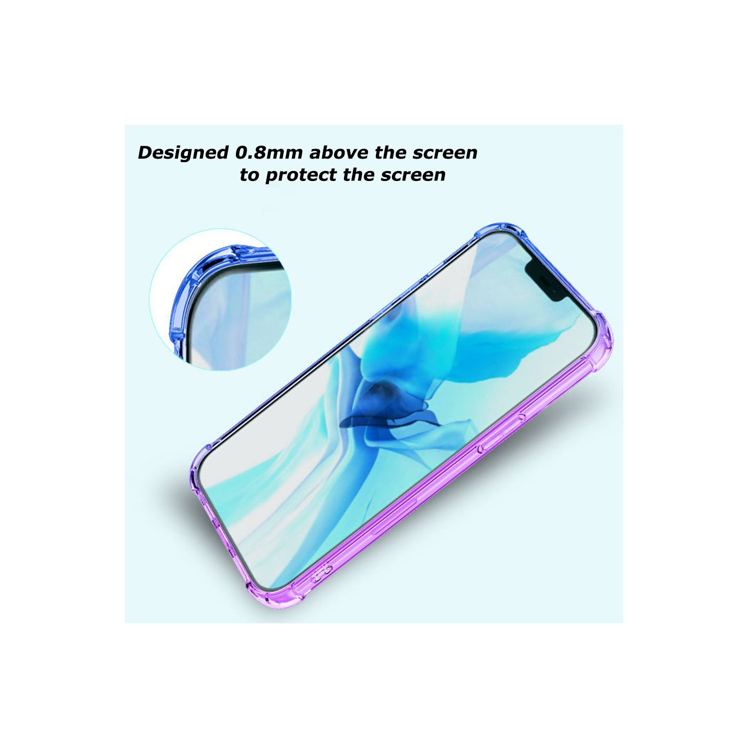 For Apple iPhone 12 / 12 Pro Rainbow Clear Case Heavy Duty Soft Slim Phone Back Cover