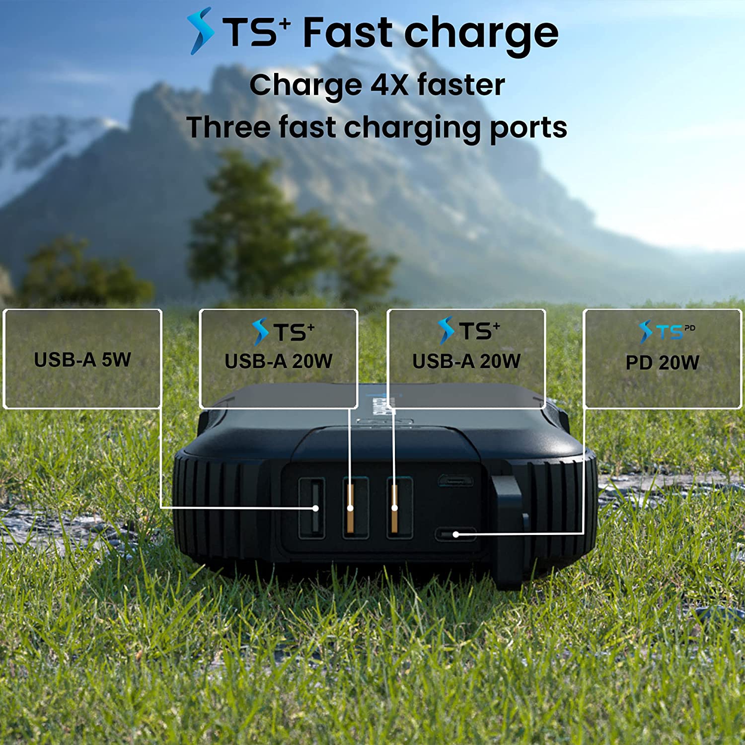 30000&nbsp;mAh robuste et étanche de TechSMARTER avec chargeur portable/chargeur portable USB-C PD de 20&nbsp;W pour iPhone 14, 13, 12, XS, X, XR,