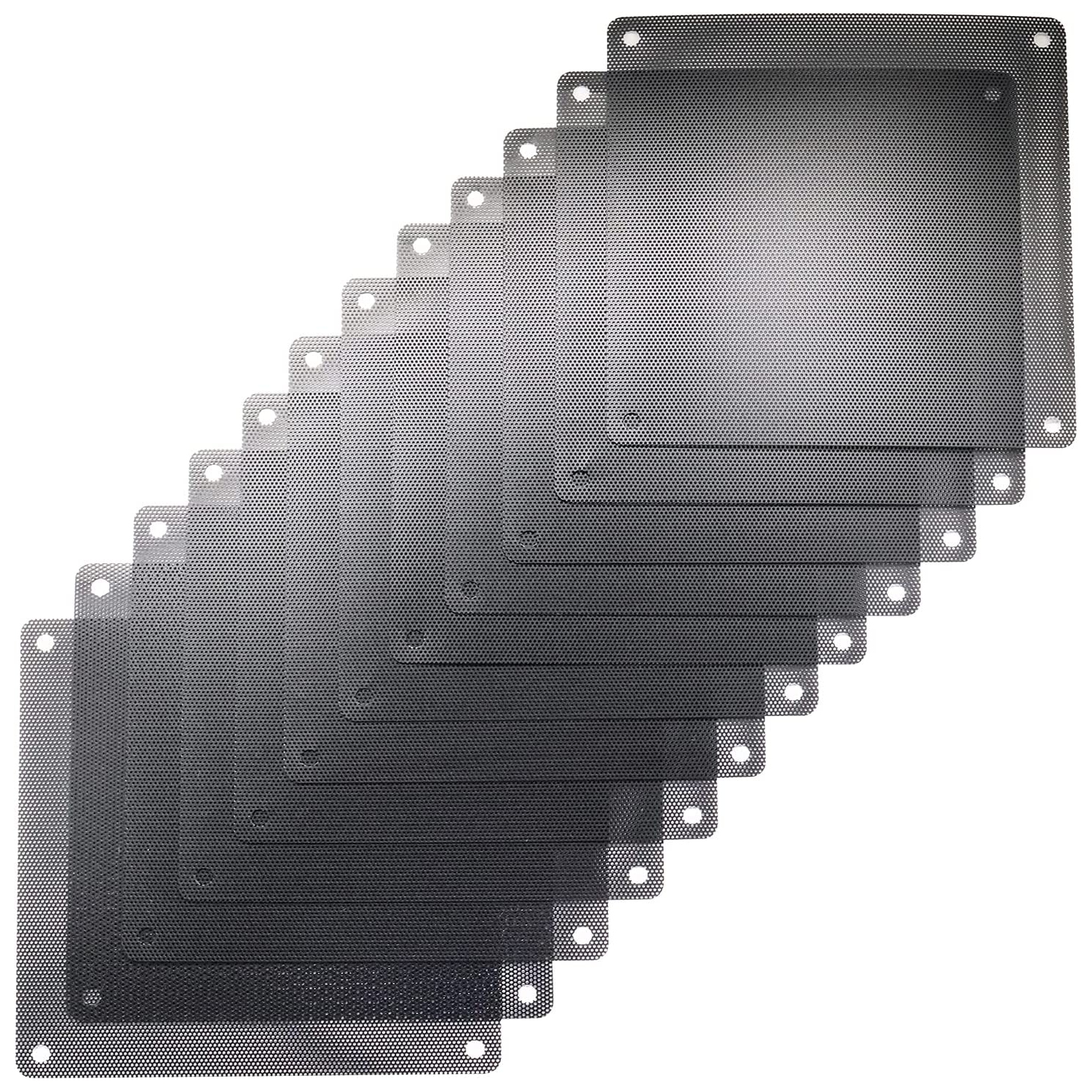 12 Pcs 120mm PVC Black PC Cooler Fan Dust Filter Dustproof Case Cover Computer Mesh