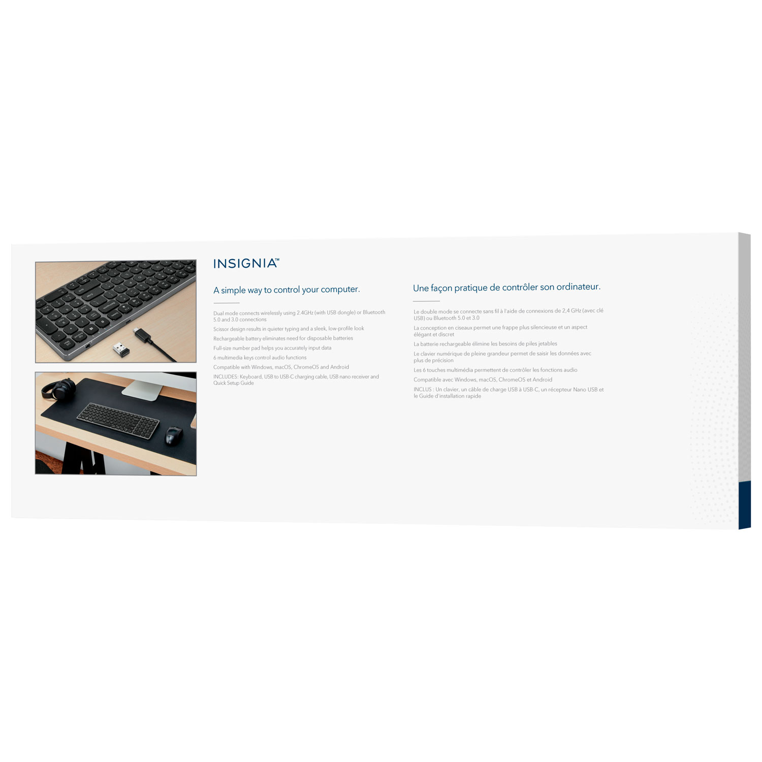 Clavier Bluetooth sans fil mince d'Insignia - Gris - Exclusivité de Best Buy