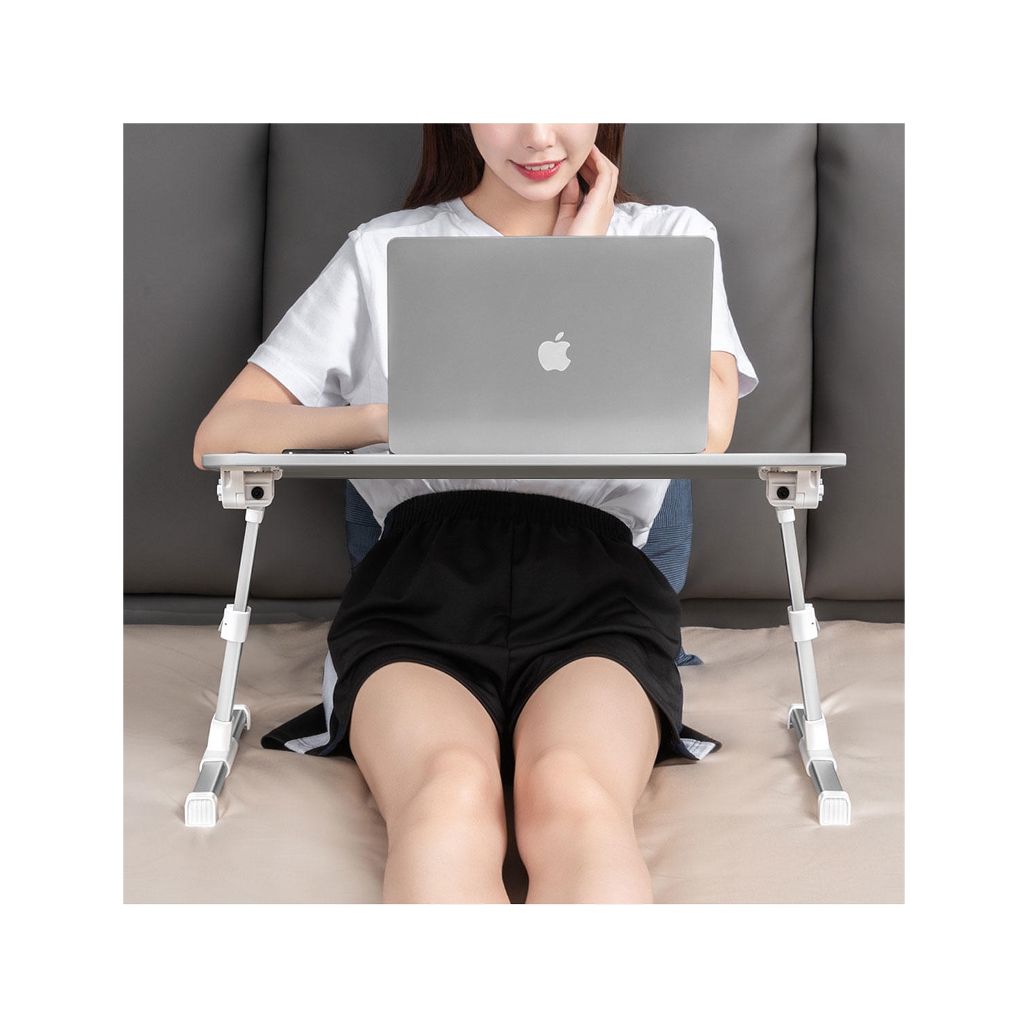Portable 17" Laptop Stand Lap Desk, Adjustable Laptop Bed Table with Foldable Legs