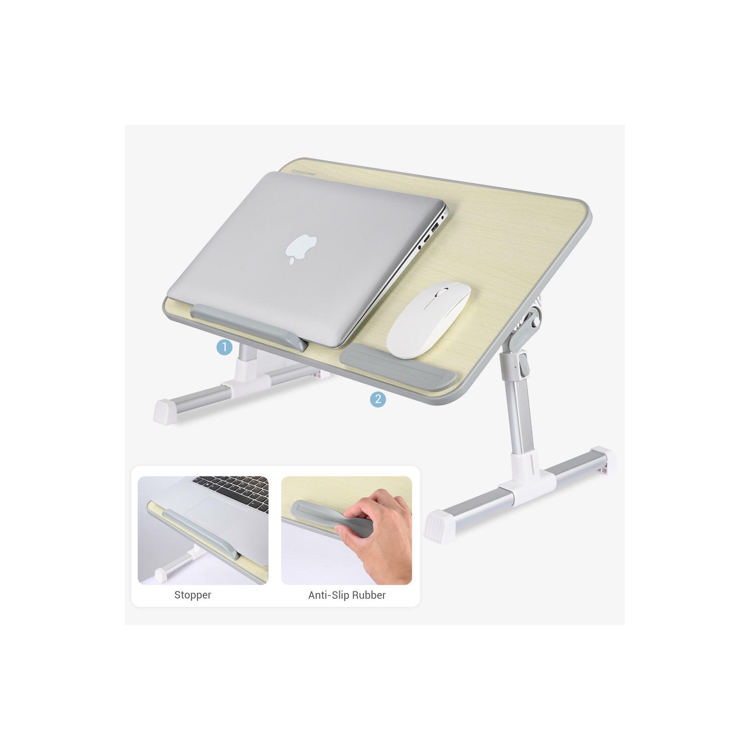 Portable 17" Laptop Stand Lap Desk, Adjustable Laptop Bed Table with Foldable Legs