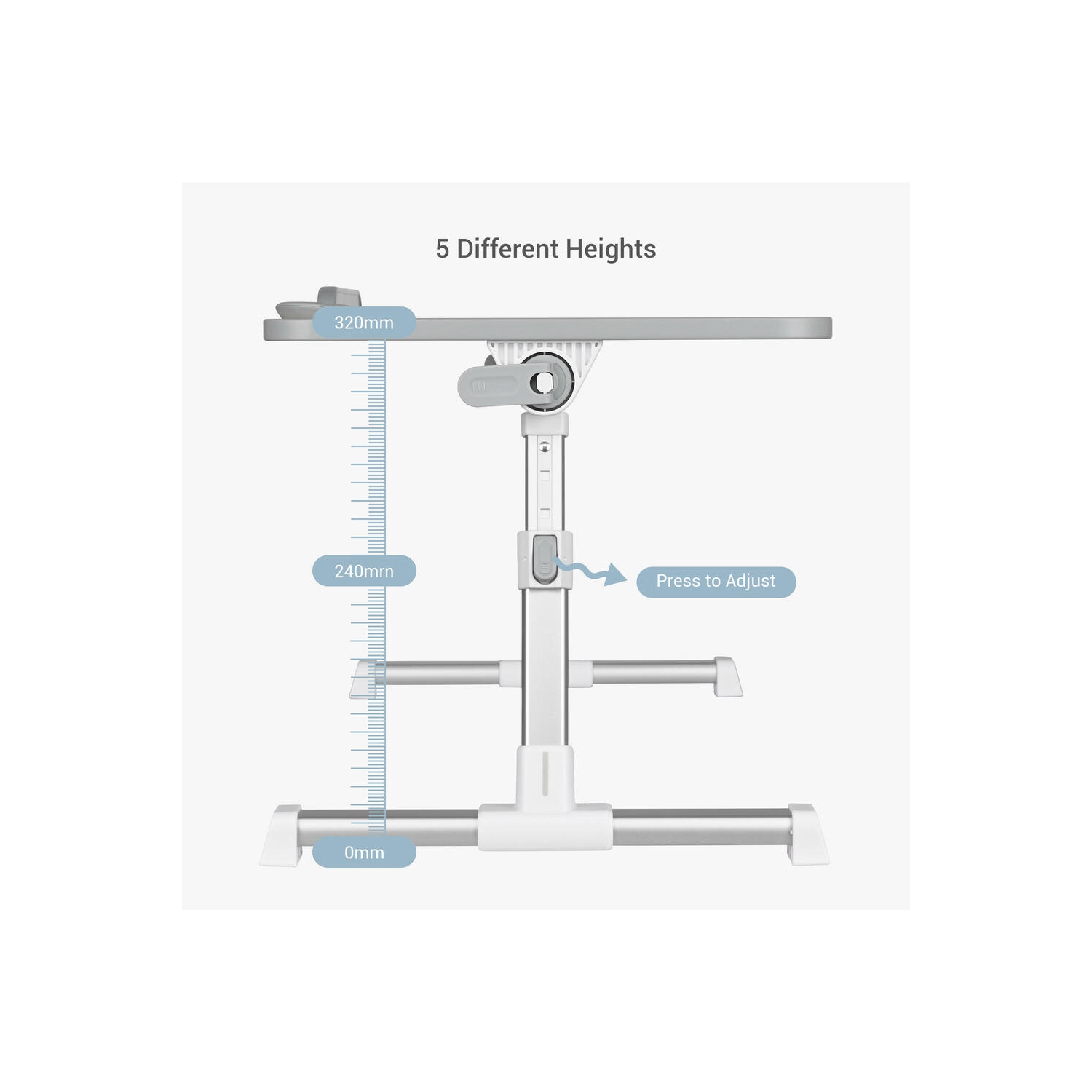 Portable 17" Laptop Stand Lap Desk, Adjustable Laptop Bed Table with Foldable Legs