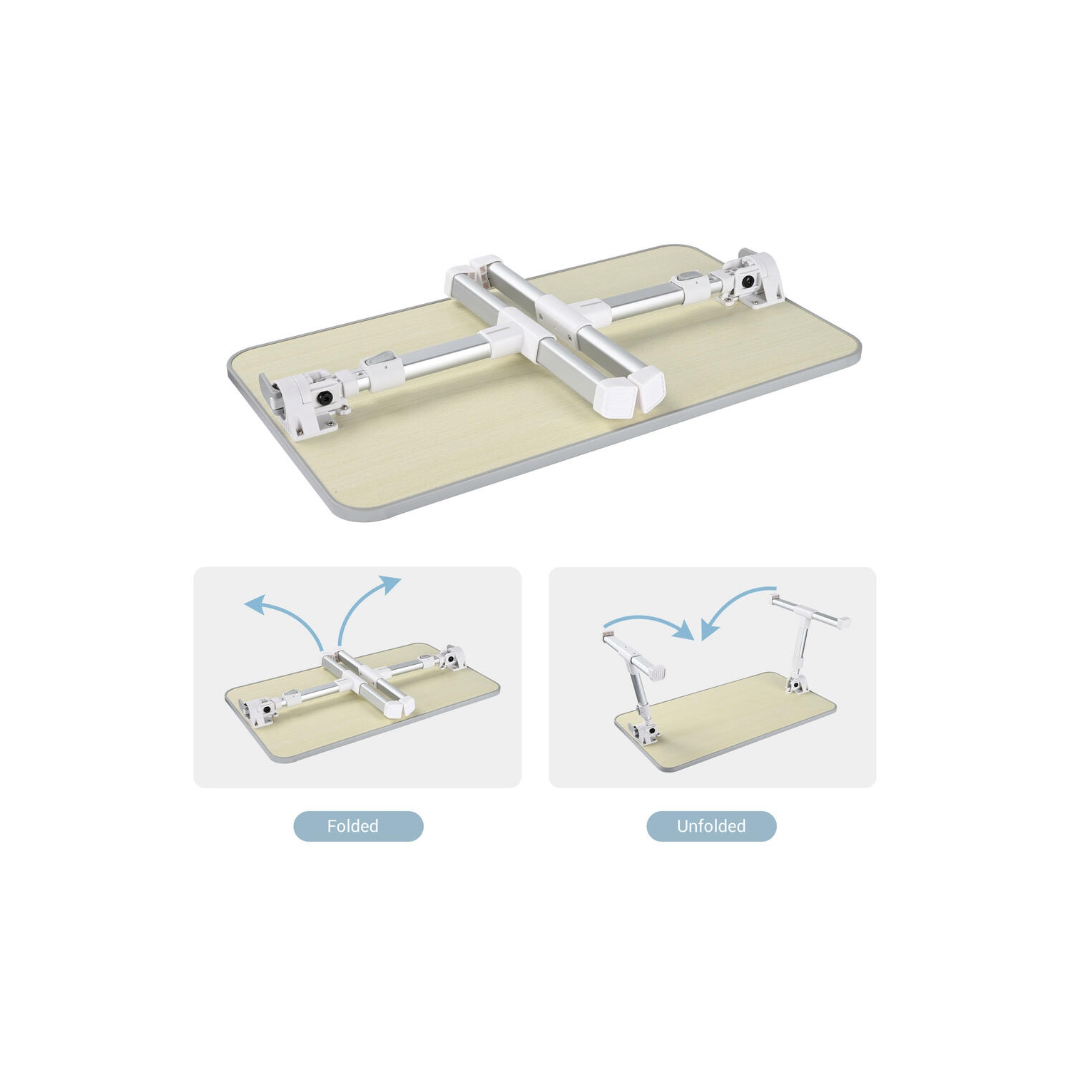 Portable 17" Laptop Stand Lap Desk, Adjustable Laptop Bed Table with Foldable Legs