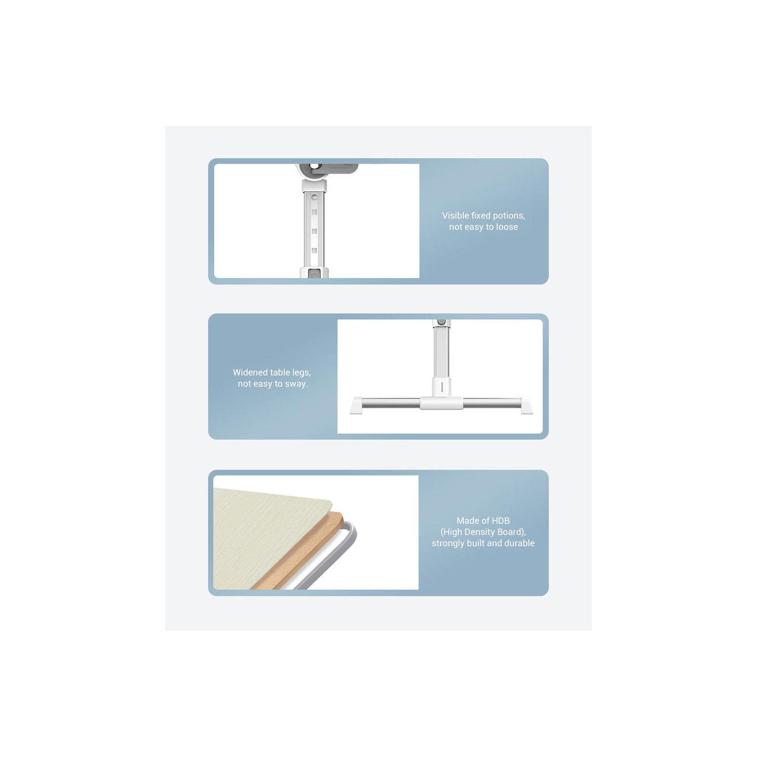 Portable 17" Laptop Stand Lap Desk, Adjustable Laptop Bed Table with Foldable Legs