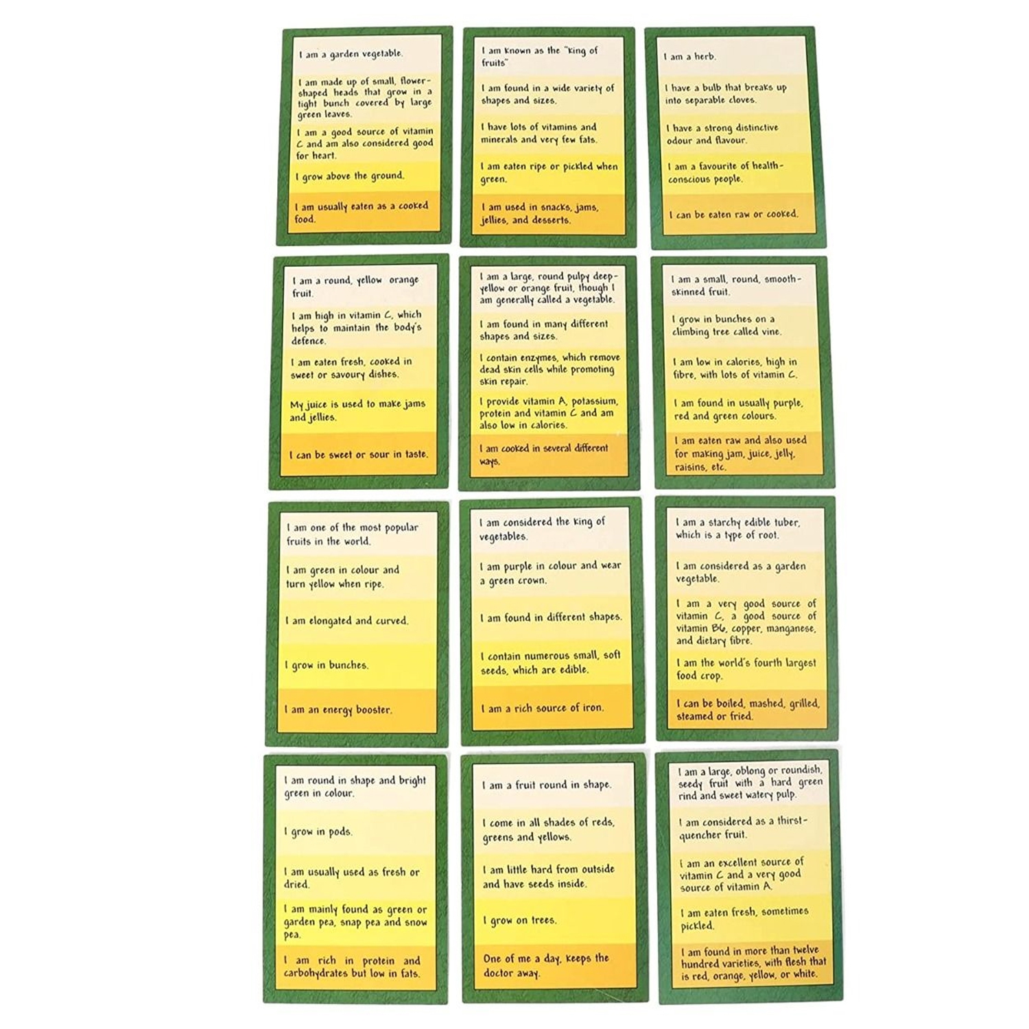 ISTAR 62PCS Creative Educational Fruits, Vegetables And Their Plants Card Game