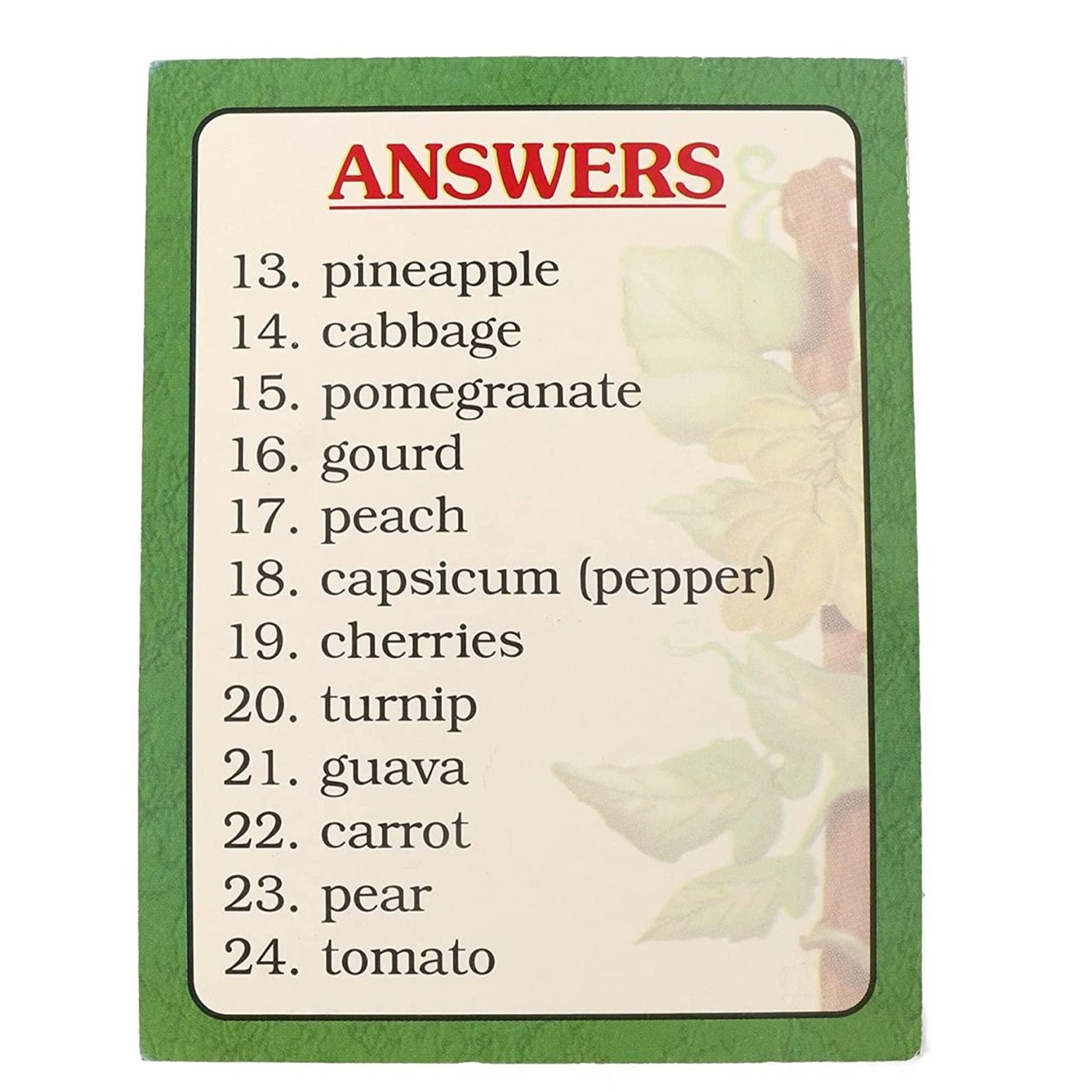 ISTAR 62PCS Creative Educational Fruits, Vegetables And Their Plants Card Game