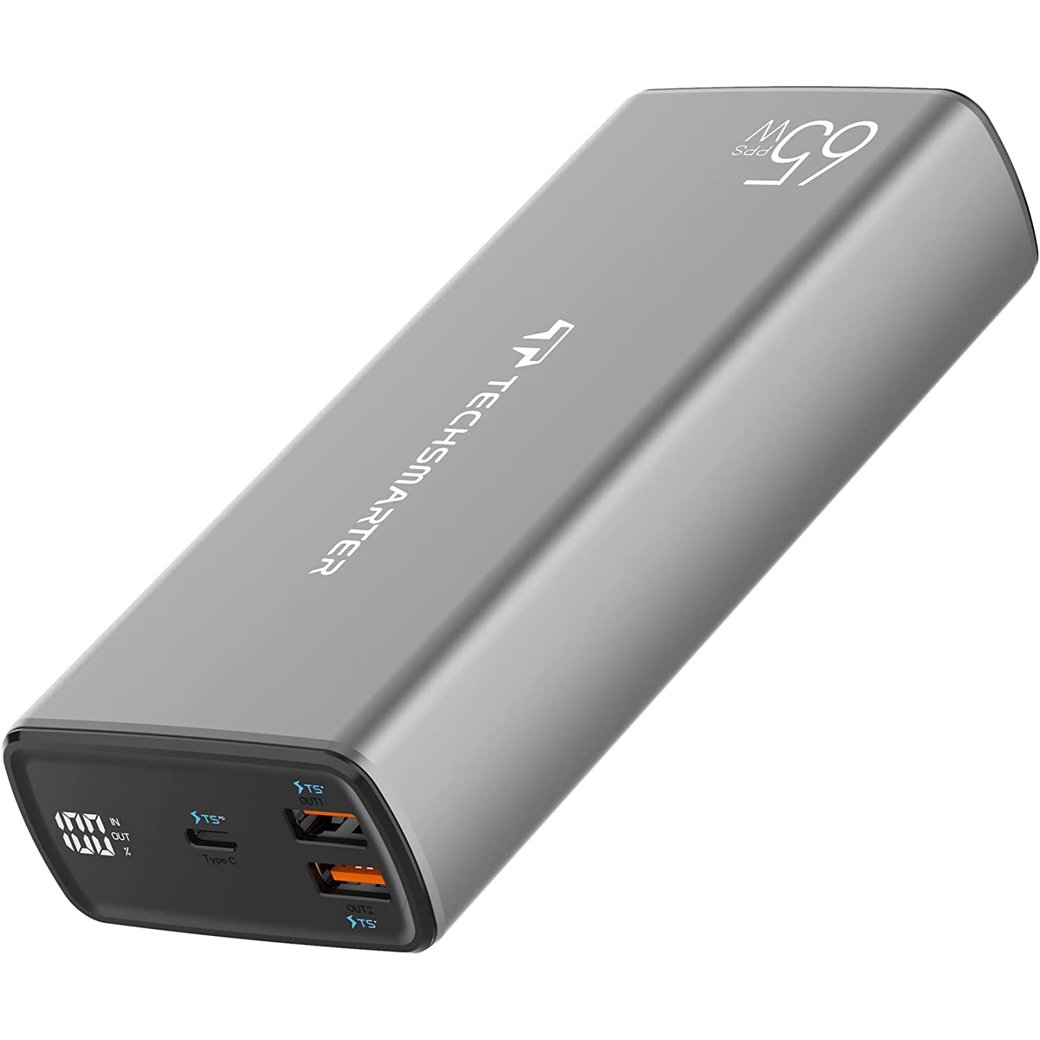 Techsmarter 30000mah 65W USB-C Laptop Power Bank with Samsung Super Fast Charging, Portable Charger Compatible with iPhone, Samsung Galaxy, Androids, iPad, MacBook Air/Pro
