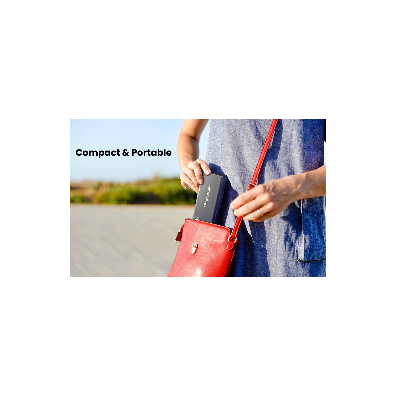 Chargeur portable 65&nbsp;W USB-C 30000mah W de TechSMARTER avec chargement ultrarapide de Samsung, chargeur portatif compatible avec iPhone, Samsung