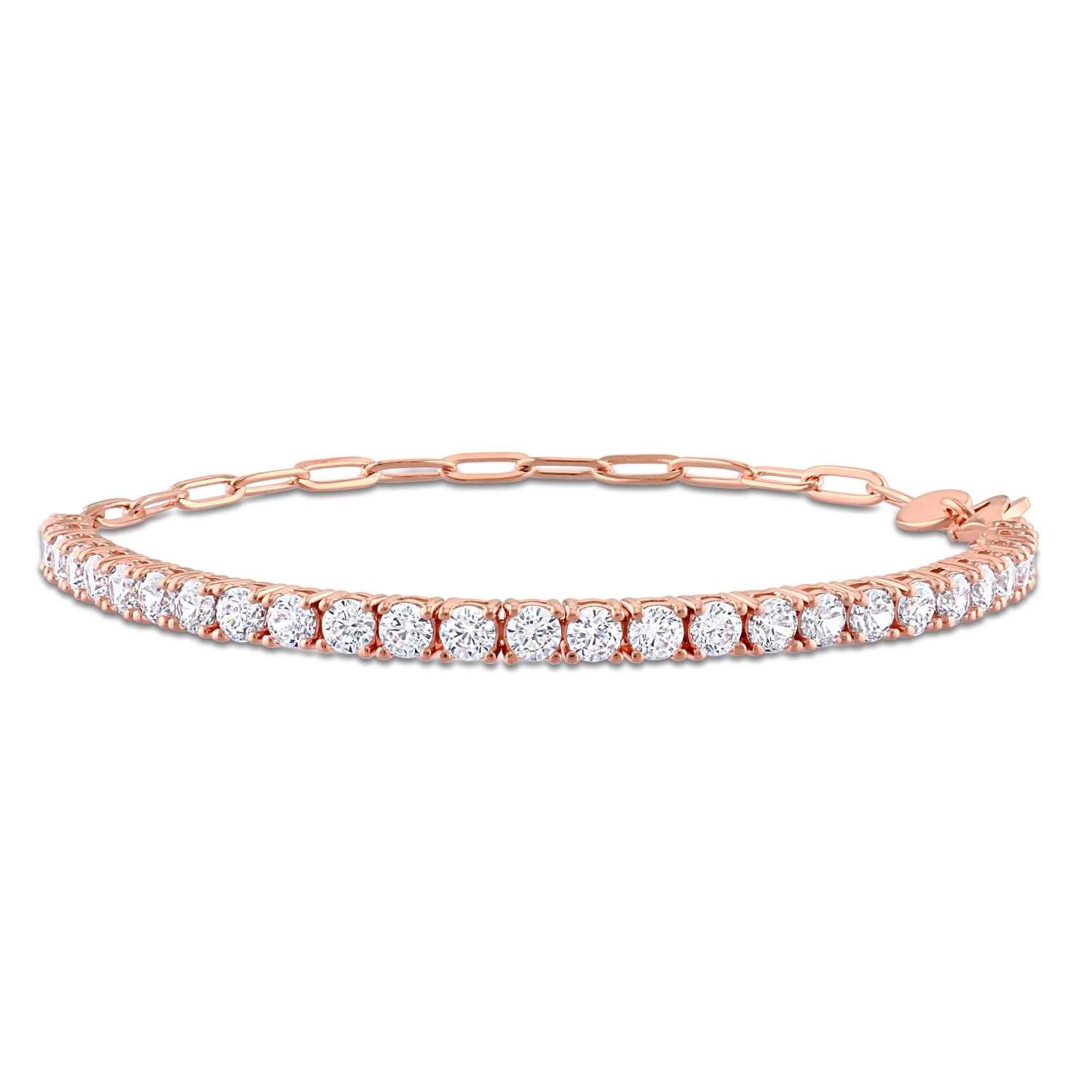 Amour 5 CT TGW Cubic Zirconia Bracelet Tennis Argent Rose