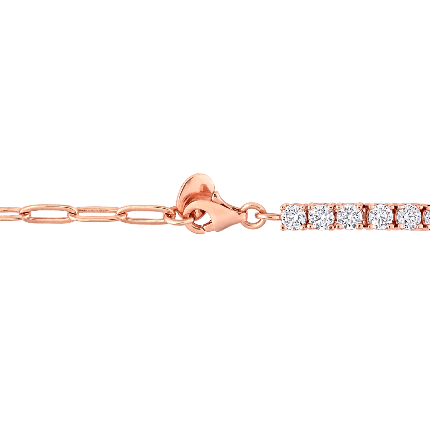 Amour 5 CT TGW Cubic Zirconia Bracelet Tennis Argent Rose