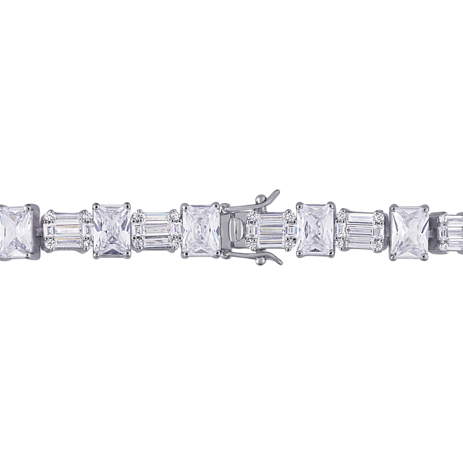 Amour 71 CT TGW Cubic Zirconia Tennis Bracelet Silver