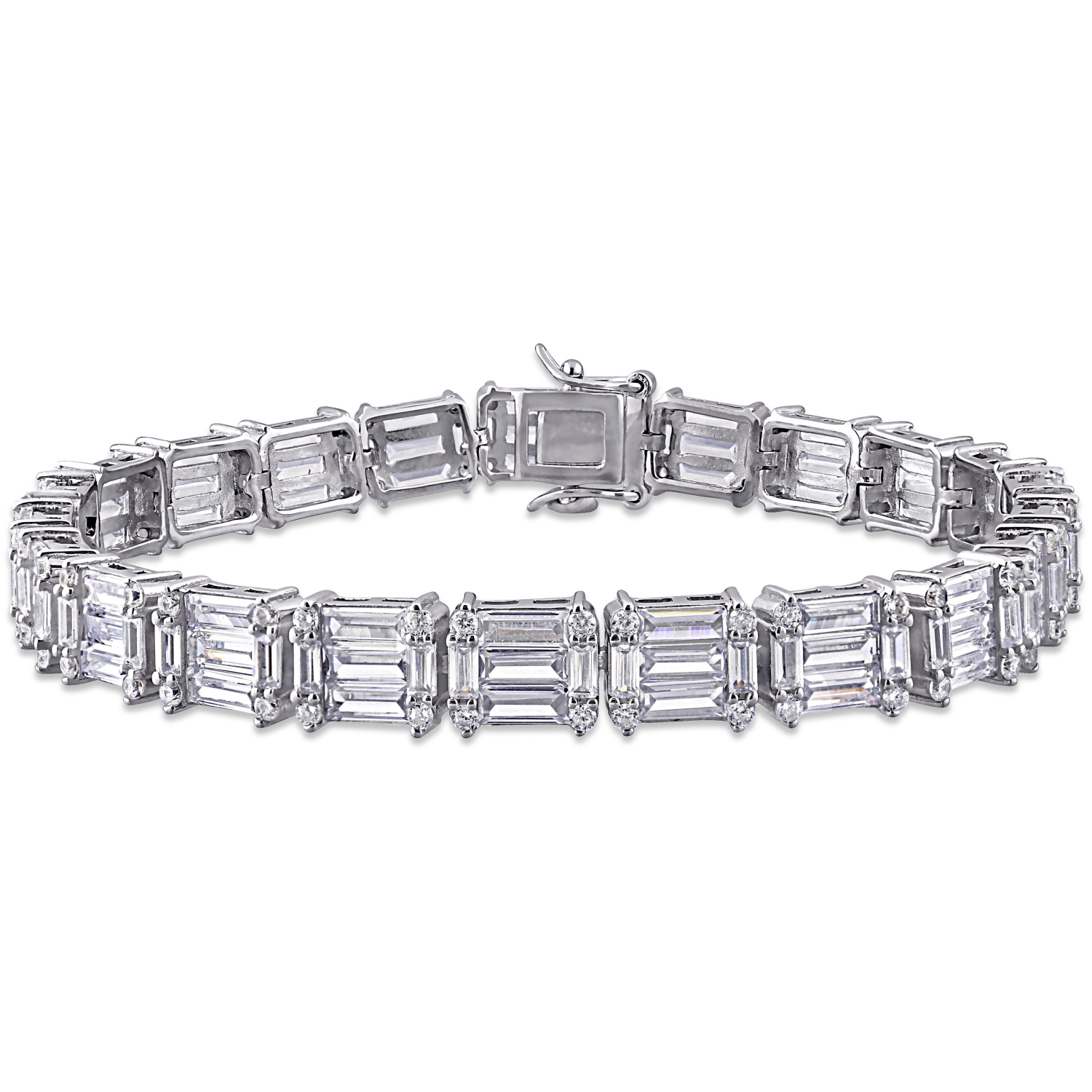 Amour 20 CT TGW Cubic Zirconia Tennis Bracelet Silver