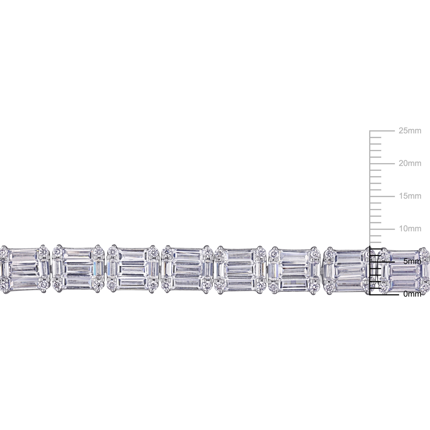 Amour 20 CT TGW Cubic Zirconia Tennis Bracelet Silver