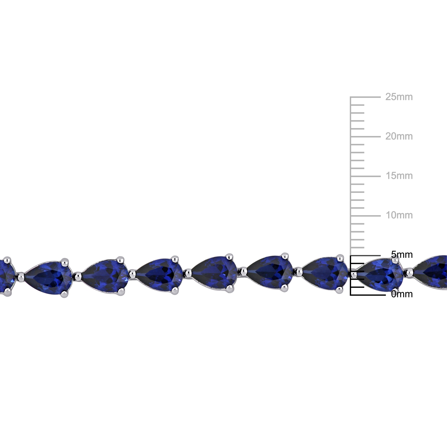 Amour 13 1/2 CT TGW Saphir bleu créé Bracelet de tennis en argent