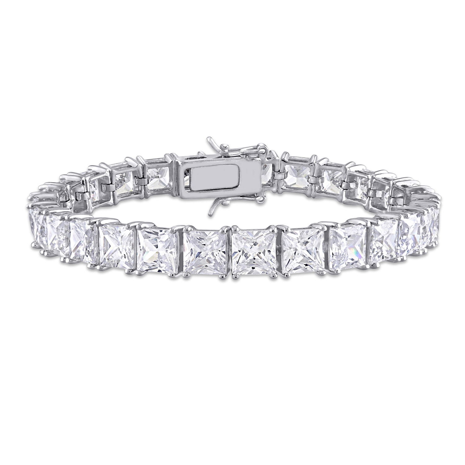 Amour 56 3/4 CT TGW Bracelet tennis en argent avec zircon cubique blanc
