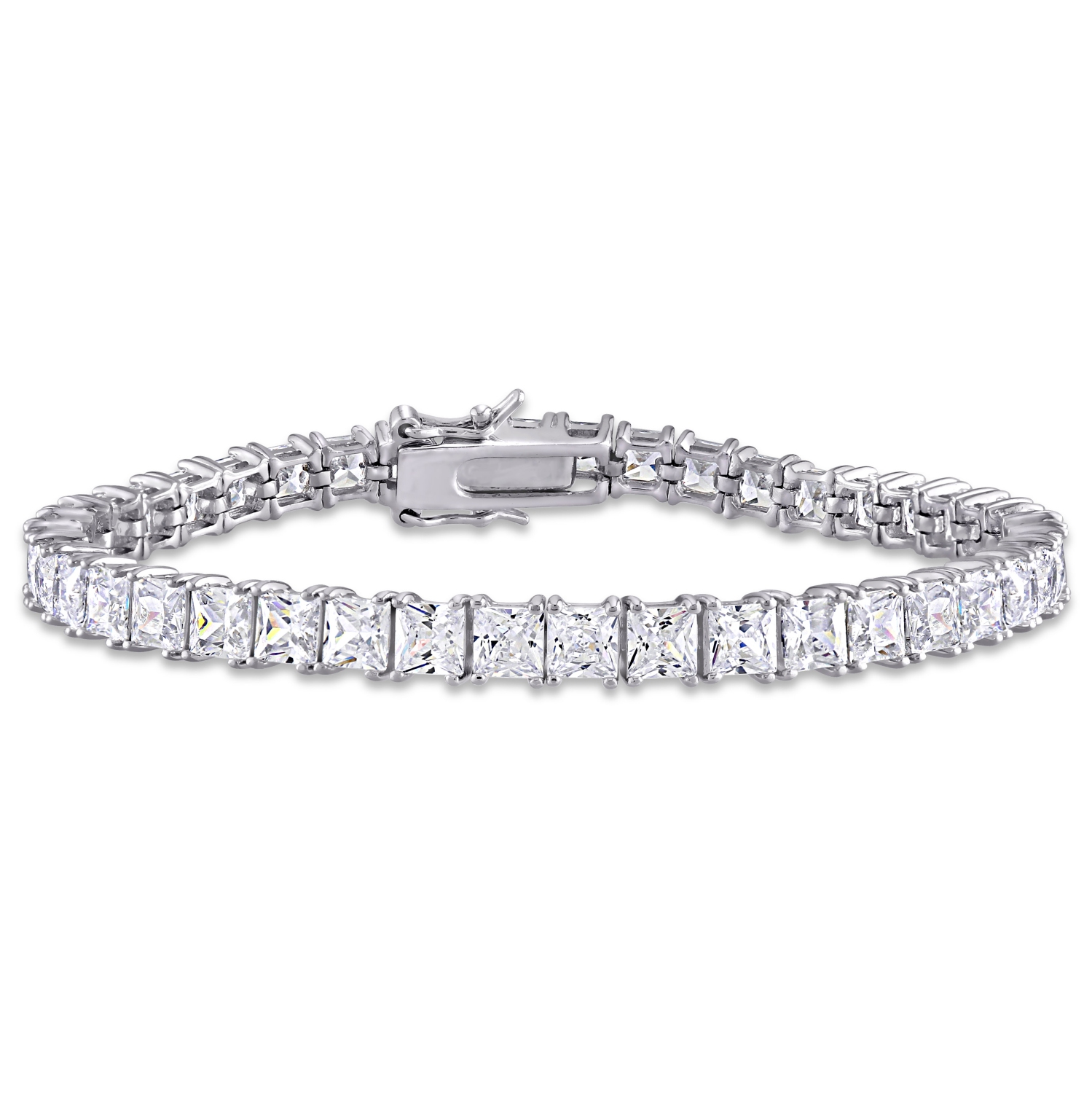 Amour 27 CT TGW Cubic Zirconia Bracelet Tennis Argent