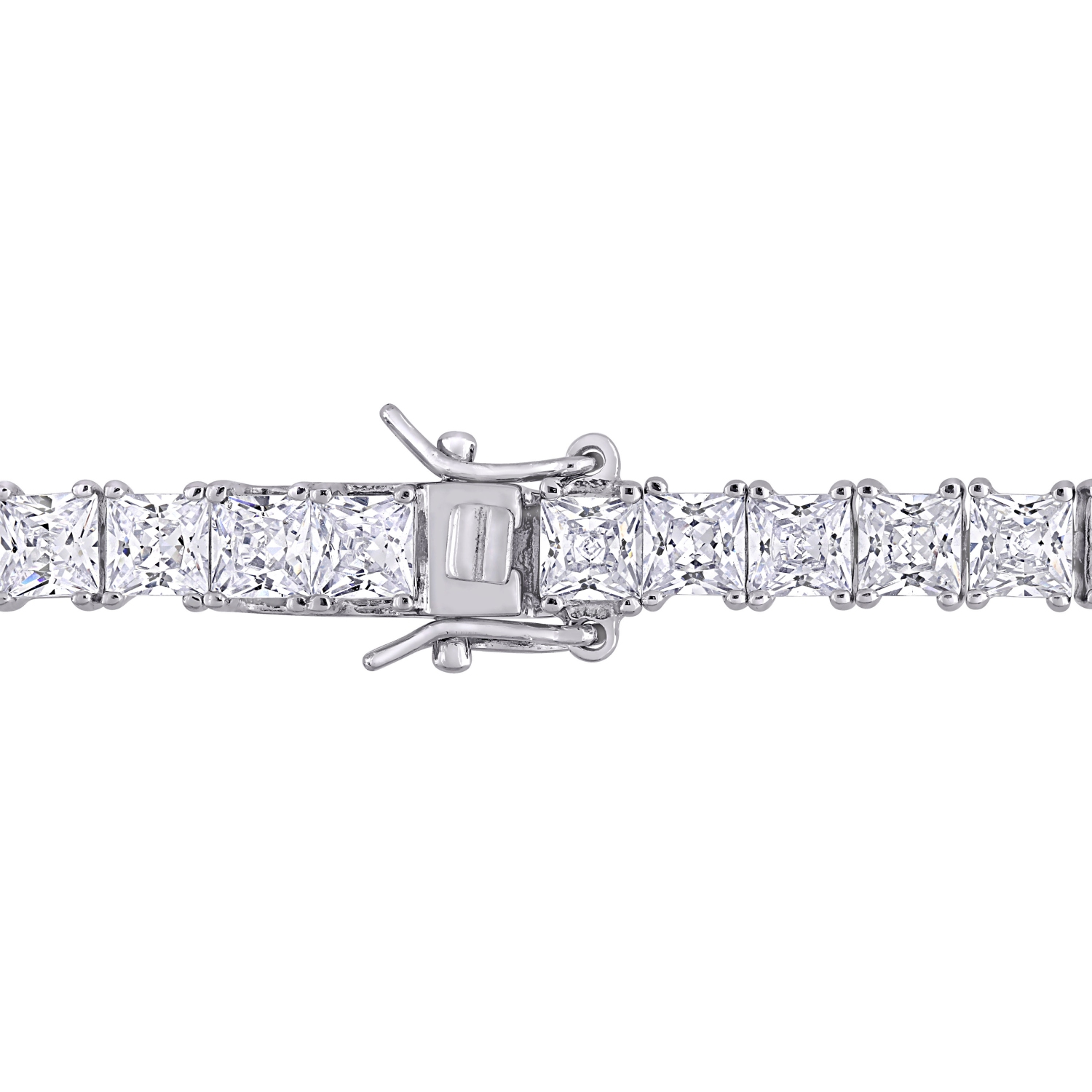 Amour 27 CT TGW Cubic Zirconia Bracelet Tennis Argent