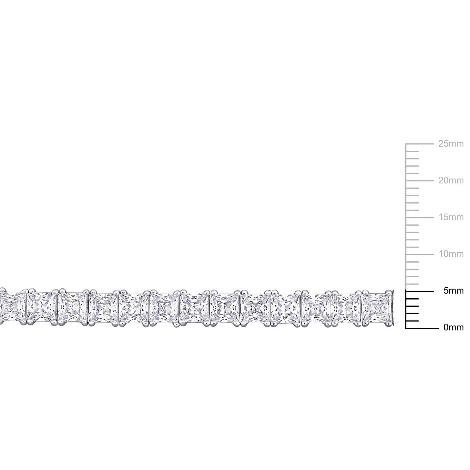 Amour 27 CT TGW Cubic Zirconia Bracelet Tennis Argent