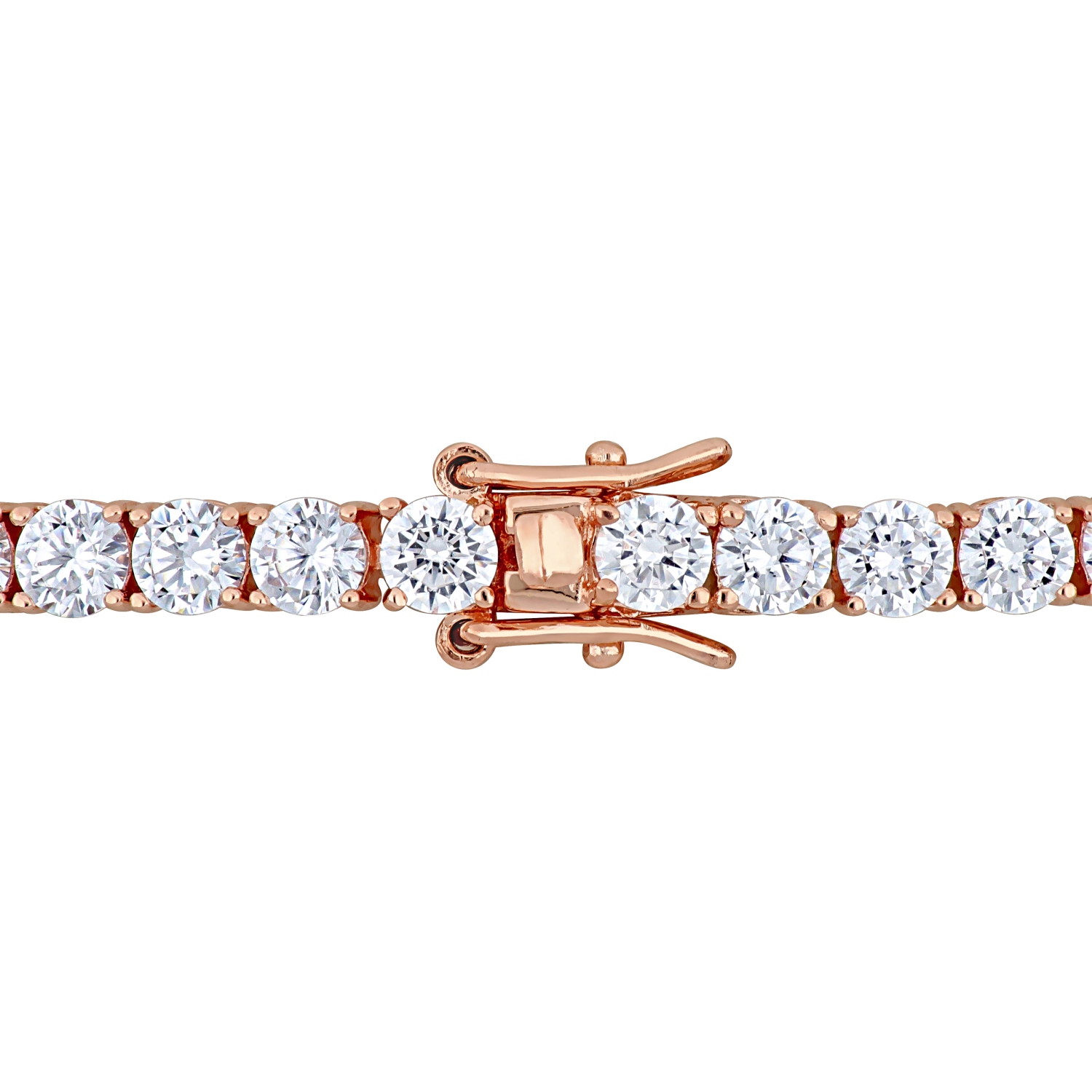 Amour 18 4/5 CT TGW Cubic Zirconia Tennis Bracelet Pink Silver