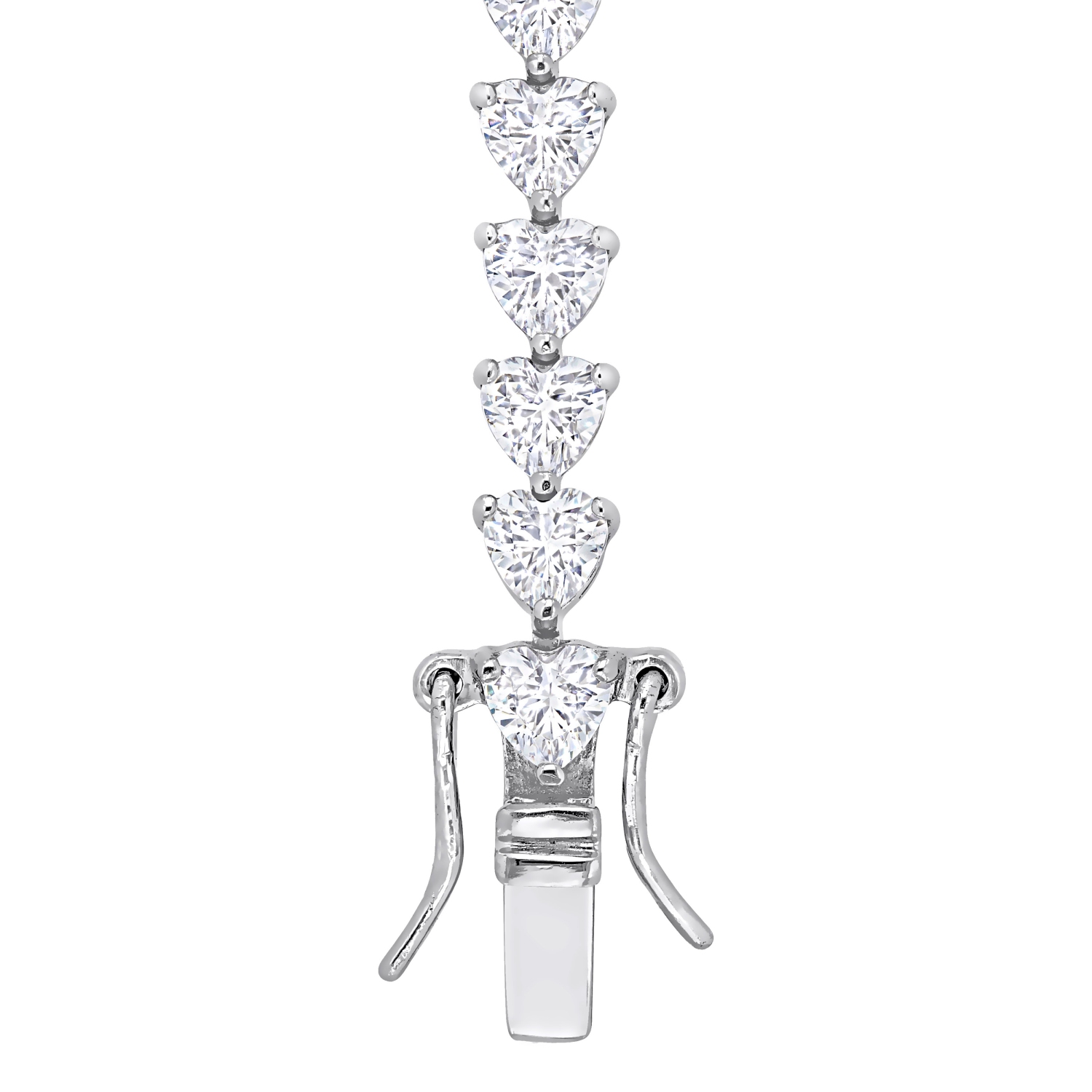 Amour 12 1/3 CT TGW Saphir blanc créé Bracelet de tennis en argent