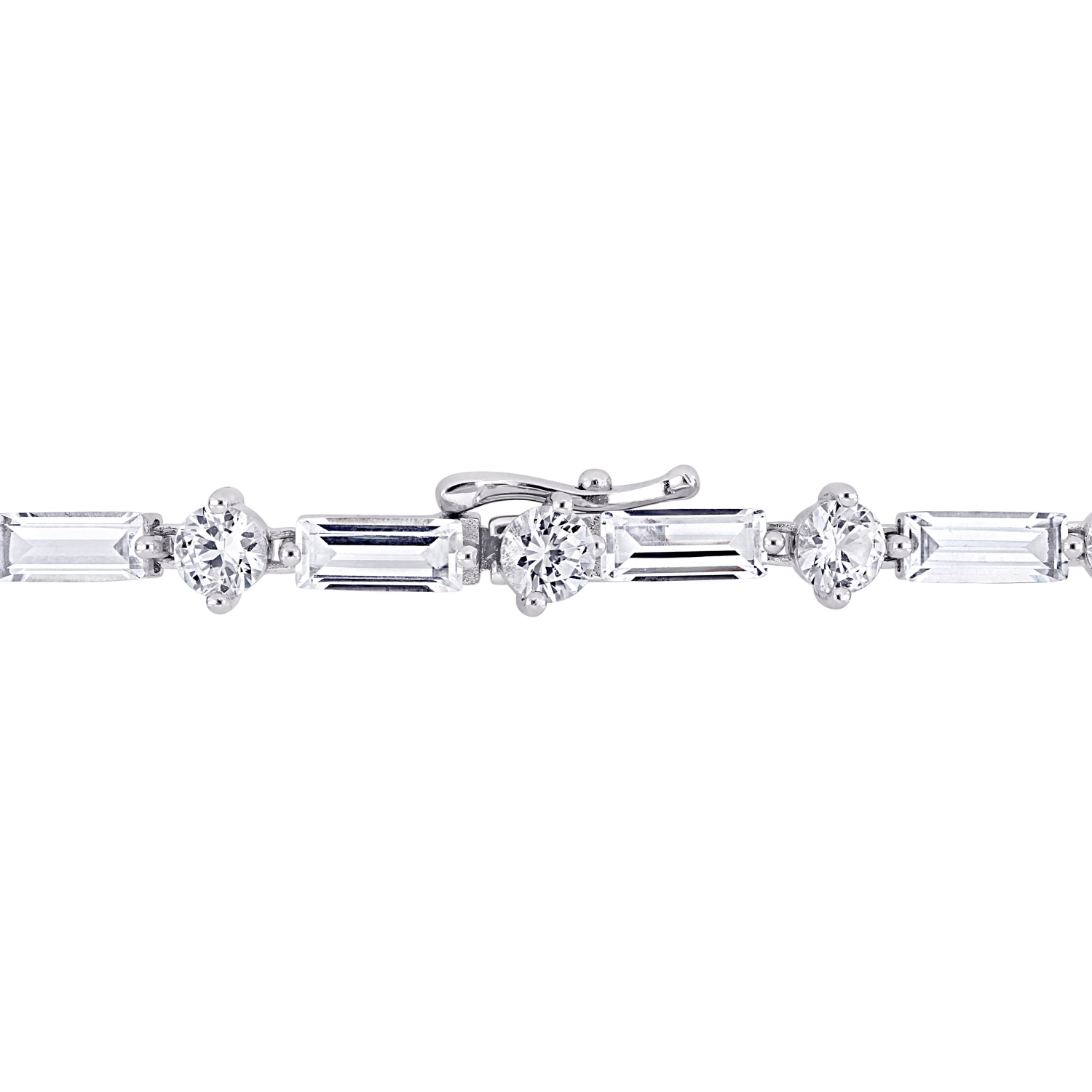 Amour 13 4/5 CT TGW Saphir blanc créé Bracelet en argent
