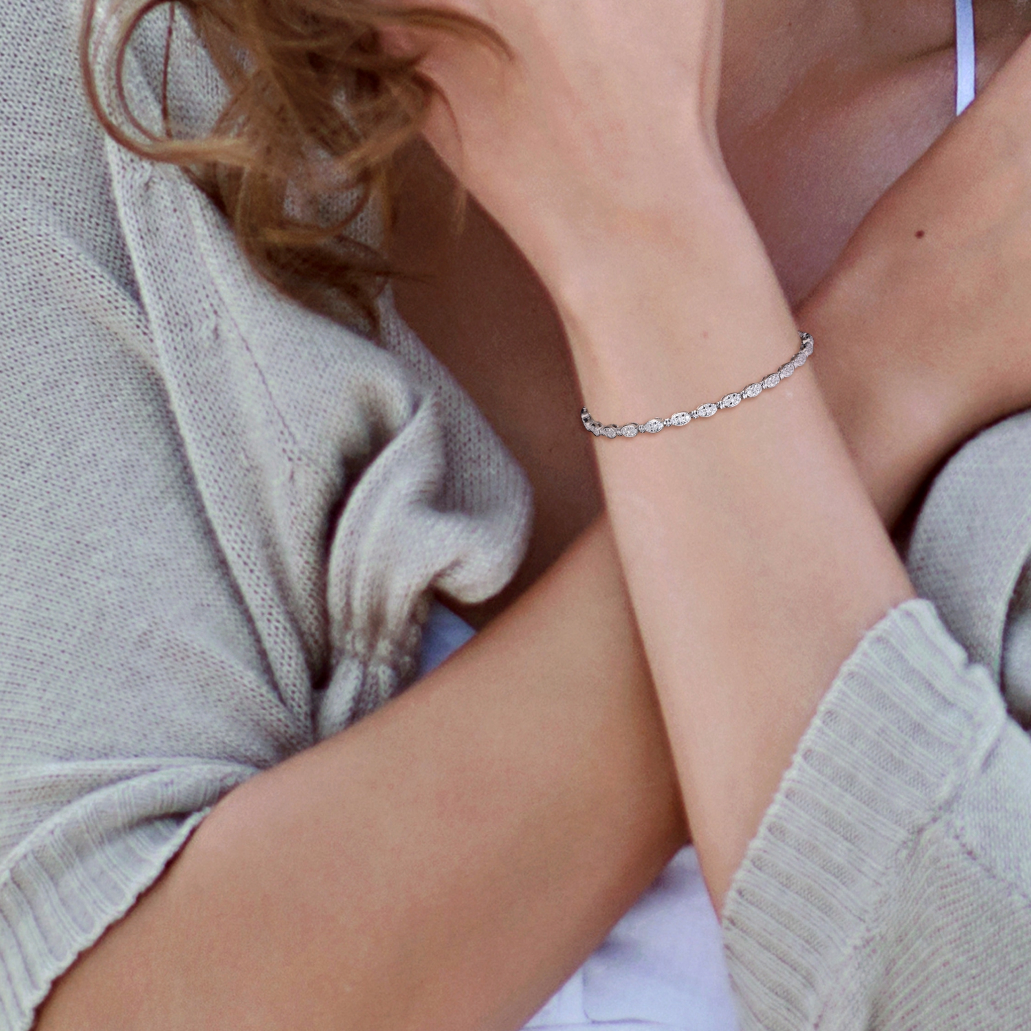 Amour 1/2 CT TW Diamond Tennis Bracelet Silver