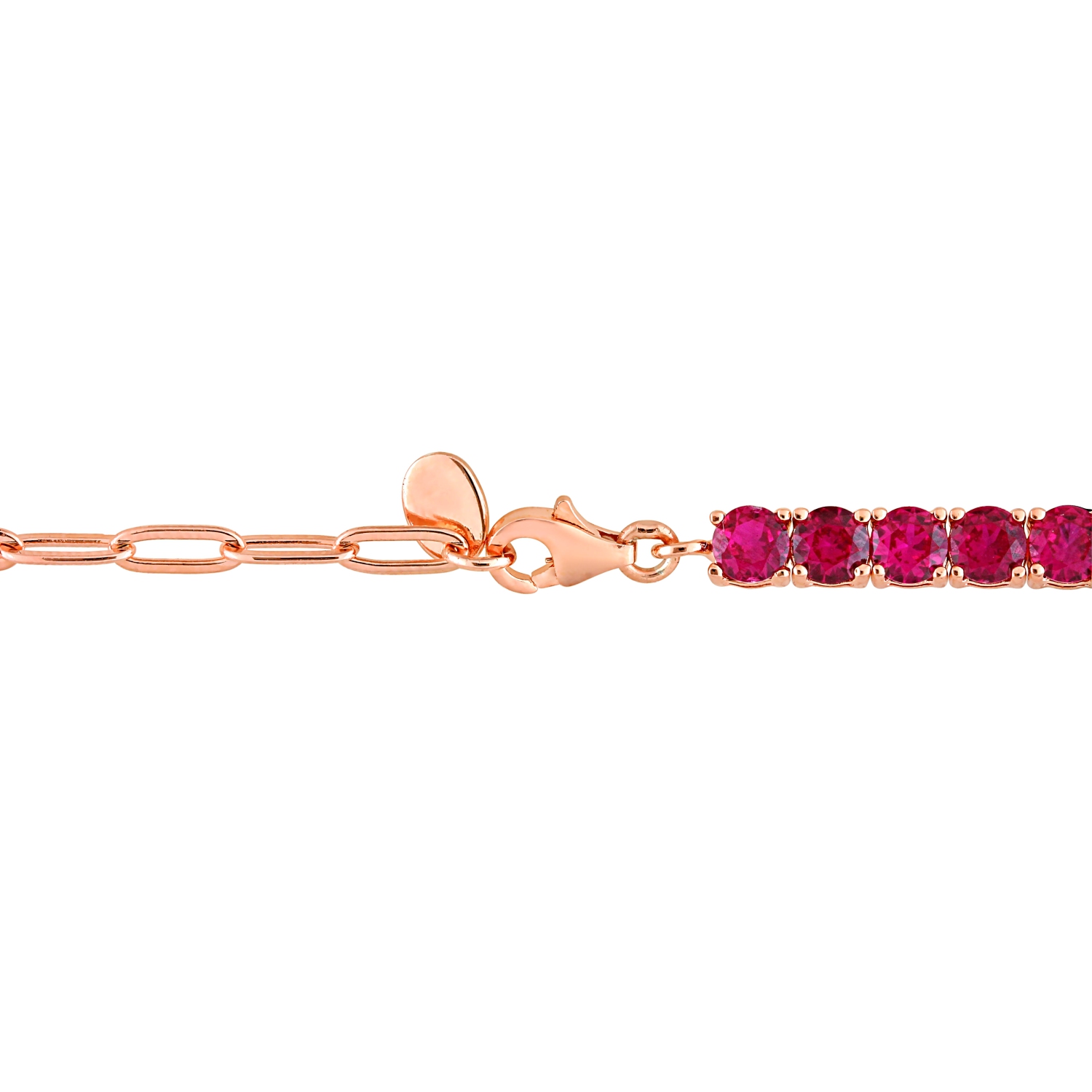 Amour 6 CT TGW Red Cubic Zirconia Tennis Bracelet Pink Silver