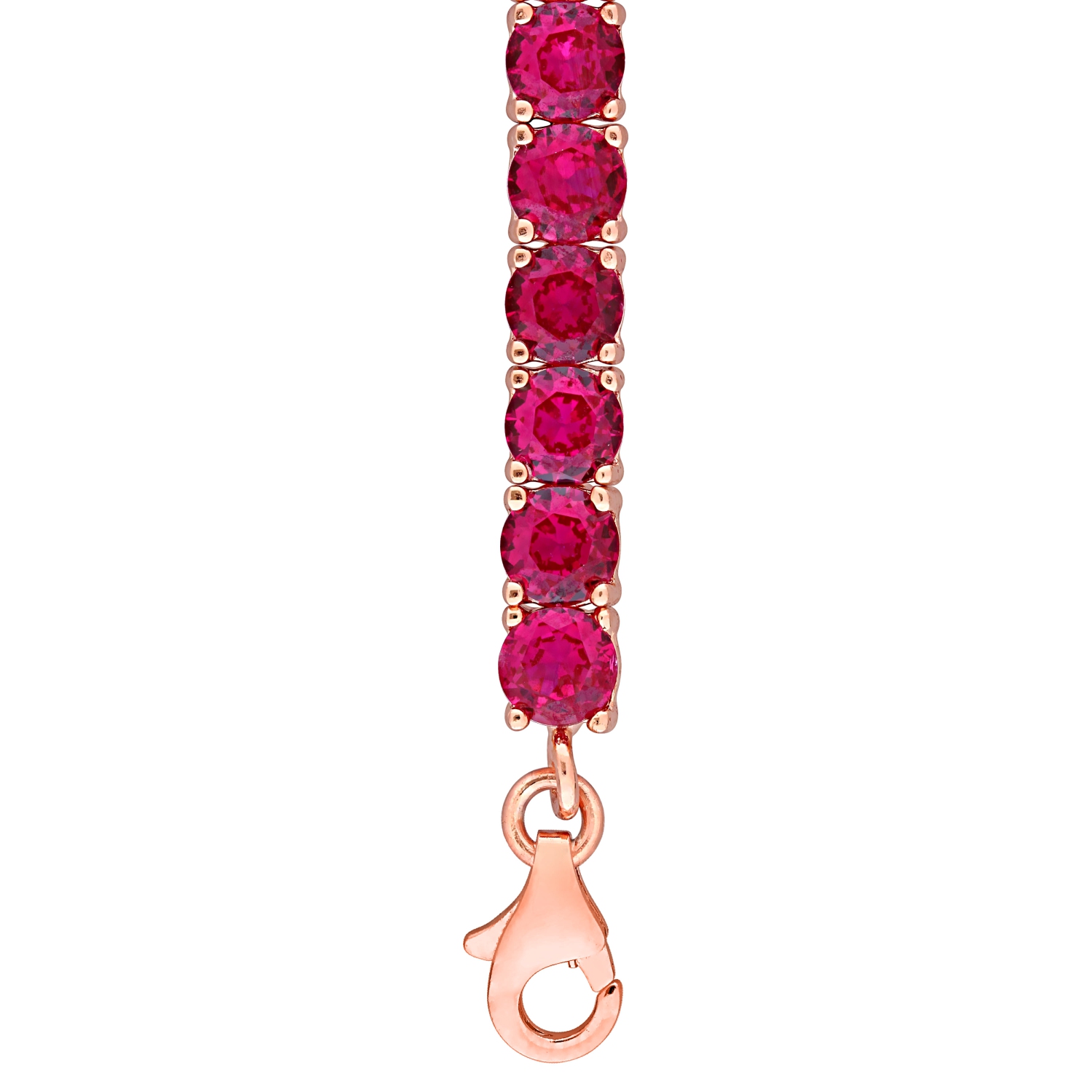 Amour 6 CT TGW Red Cubic Zirconia Tennis Bracelet Pink Silver