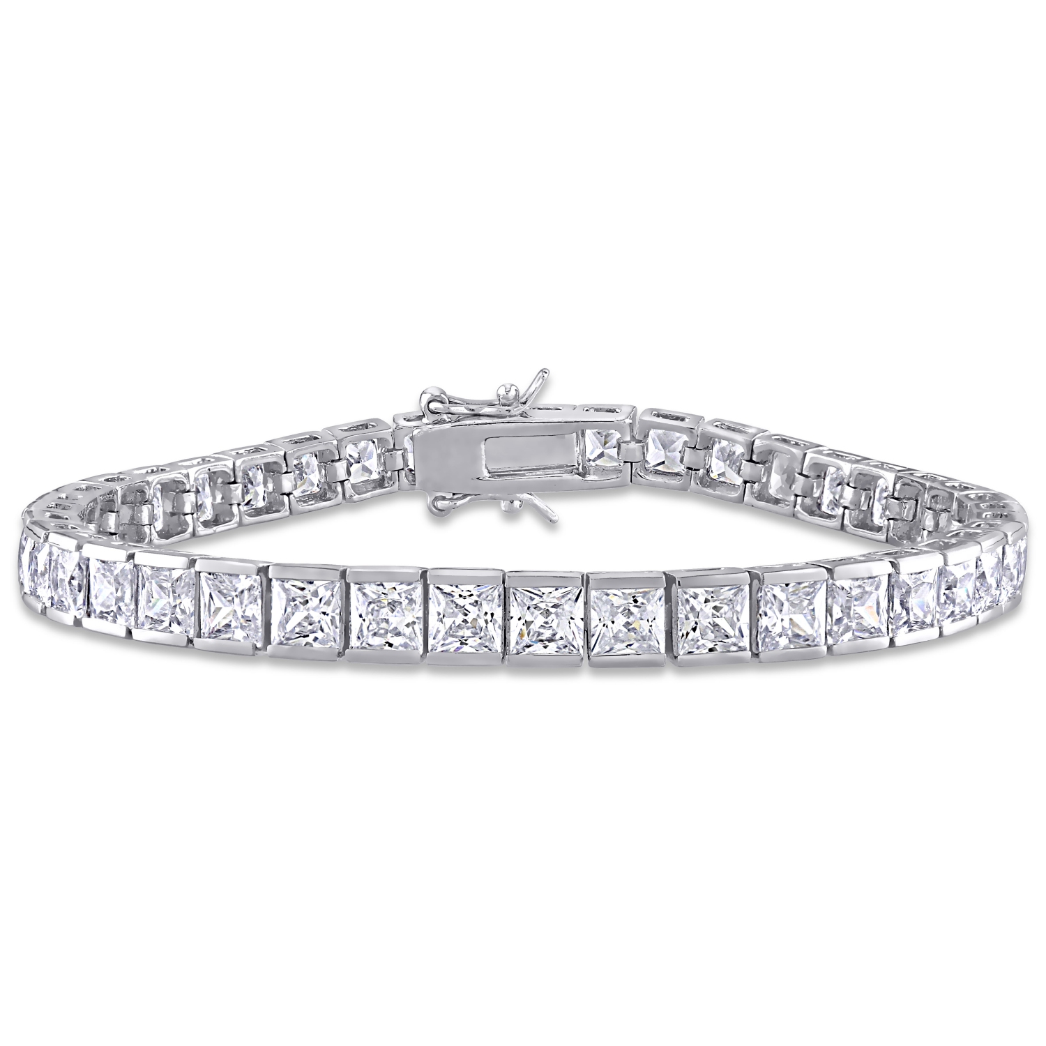 Amour 26 3/4 CT TGW Bracelet tennis en argent avec zircon cubique blanc