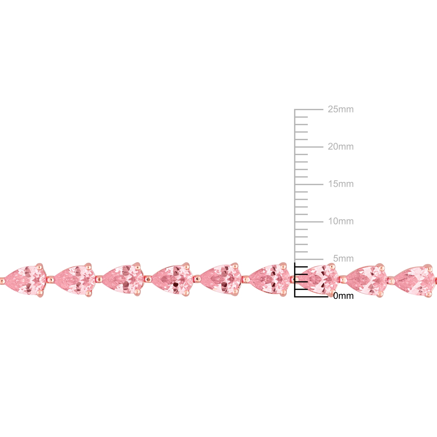 Amour 13 1/2 CT TGW Saphir rose créé - Bracelet de tennis en argent rose