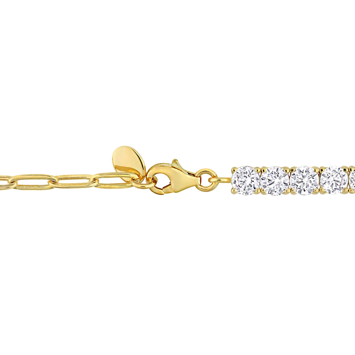 Amour 6 CT TGW Created White Sapphire Tennis Bracelet Yellow silver