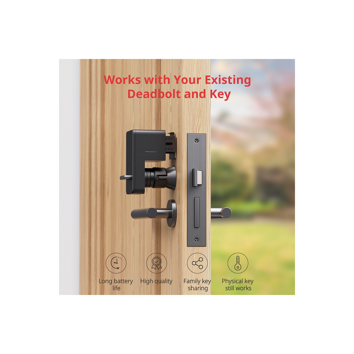 SwitchBot Lock with SwitchBot Keypad Touch and Hub Mini| Smart Bluetooth Door Lock, Electronic Keyless Entry Door Lock for Front Door, Fits Your