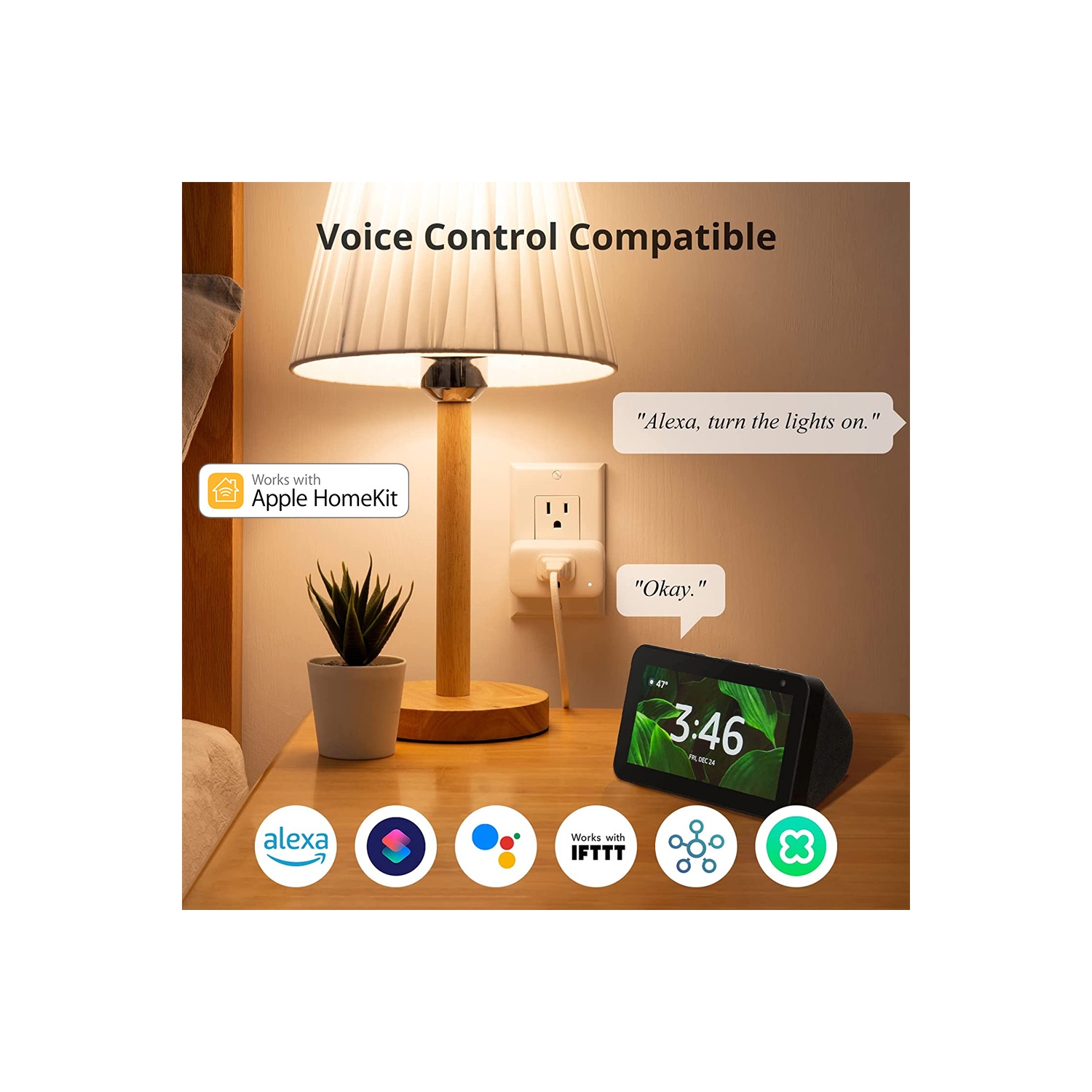 SwitchBot Smart Plug Mini | 15A, WiFi(2.4G Only) & Bluetooth, Works with Alexa, Google Home, App Remote Control & Timer Function, No Hub Required,